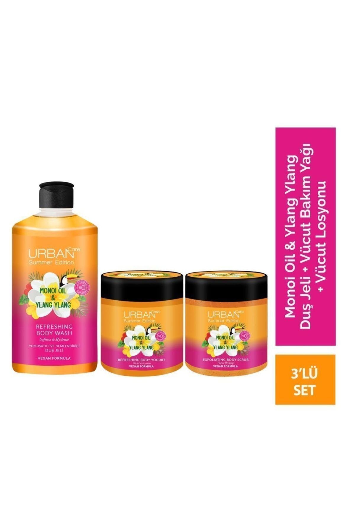 Urban Care Summer Body-monoi Yağı&ylang Ylang Içeren Duş Jeli+vücut Losyonu+vücut Peeling Bakım Seti
