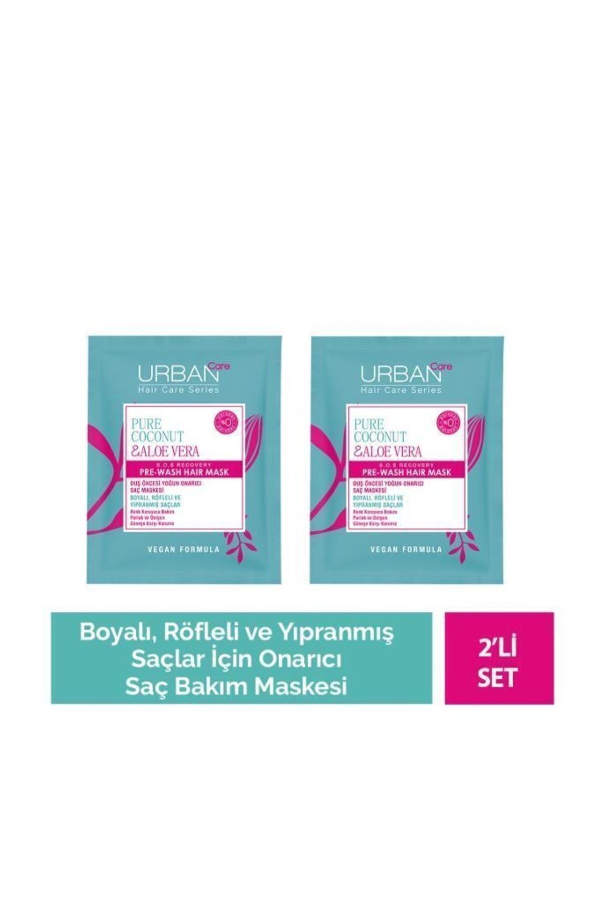 Urban Care Pure Coconut & Aloe Vera Pre Hair Mask 2'li Set