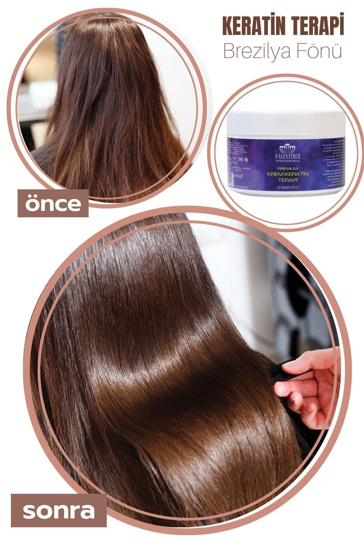 VALENTINES PROFESSIONAL Mucizevi Premium Krem Keratin Terapi Brezilya Fönü / Aylarca Kalıcı Bakım Ipeksi Ve Düz Saçlar