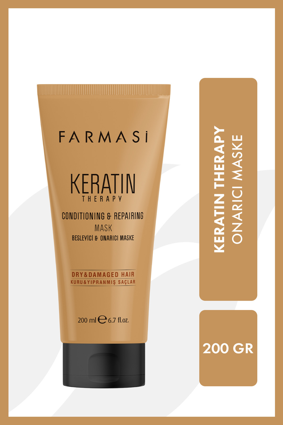 Farmasi Keratin Therapy Onarıcı Saç Maskesi 200 ml | Nemlendirici & Pürüzsüzleştirici