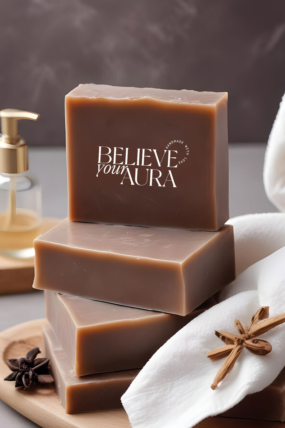 Believe Your Aura Sedir Katranı Sabunu - El Yapımı %100 Doğal Sedir Katranı Sabunu - 120 gr