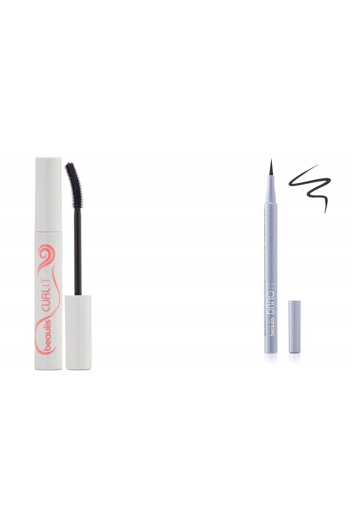 beaulis Curl It Maskara Hacimli ve Kıvrık Kirpikler + Drag It Inkpen Keçe Uçlu Eyeliner Black