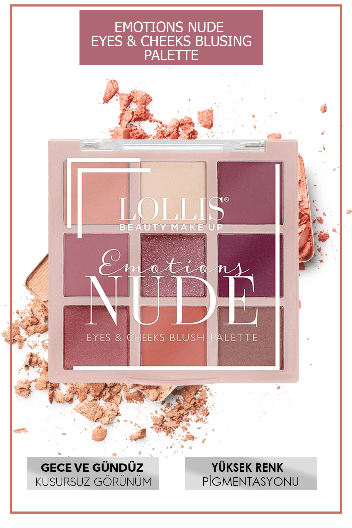 Lollis Emotions Nude Eyes&cheeks Blush Palette / Emotions Göz Ve Yanak Allık Paleti