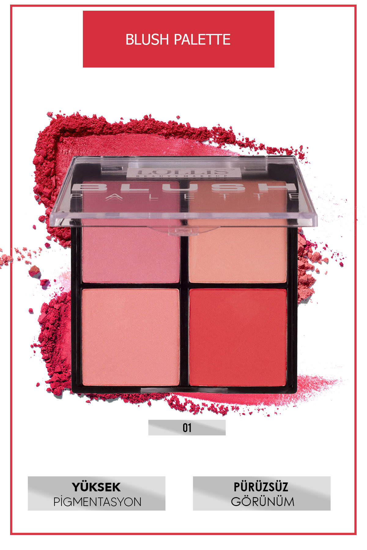 Lollis Allık Paleti 01 4 Renk / Blush Palette 01 4 Colors