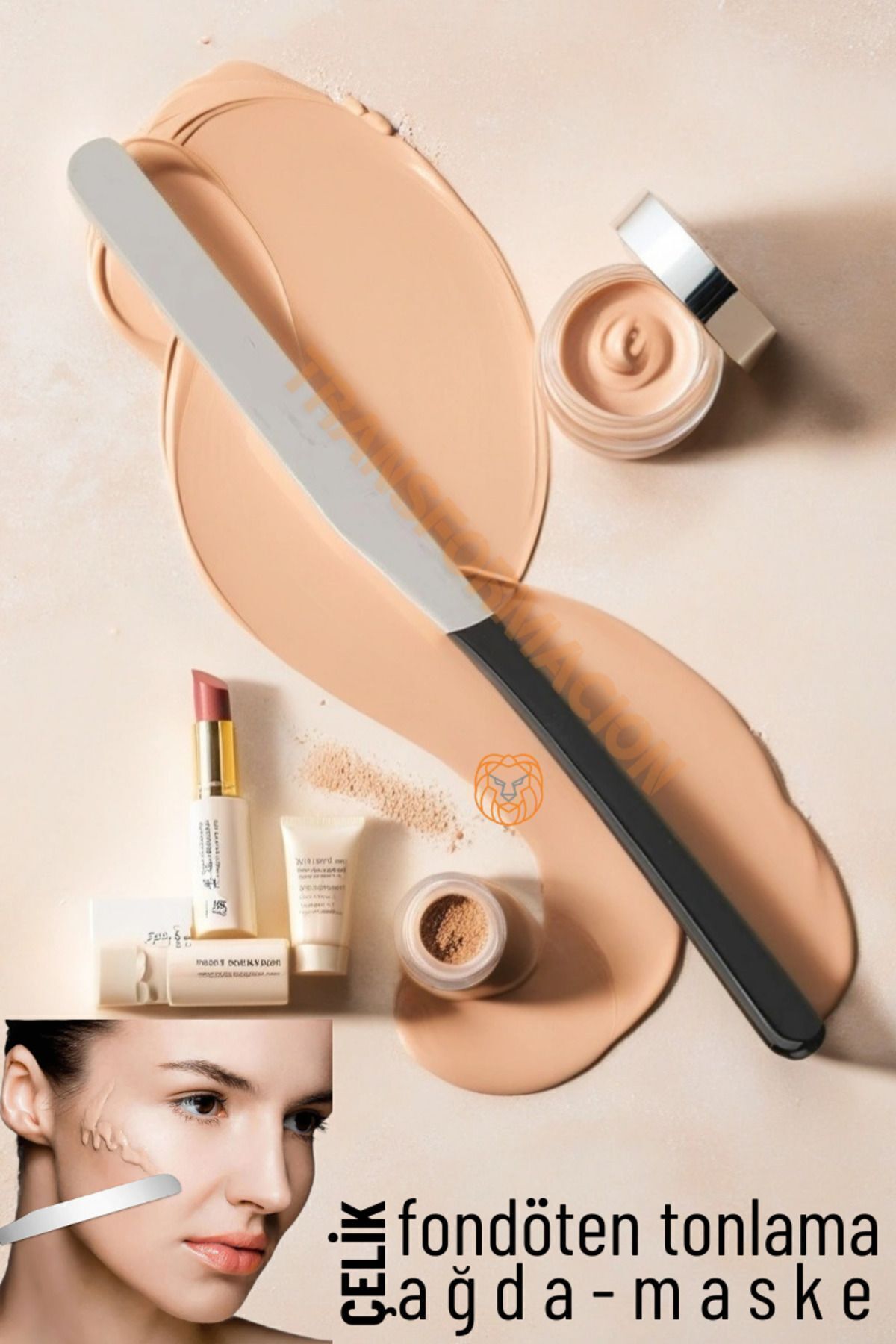 Transformacion Maske Sıvı Fondöten Tonlama Spatulası Çelik