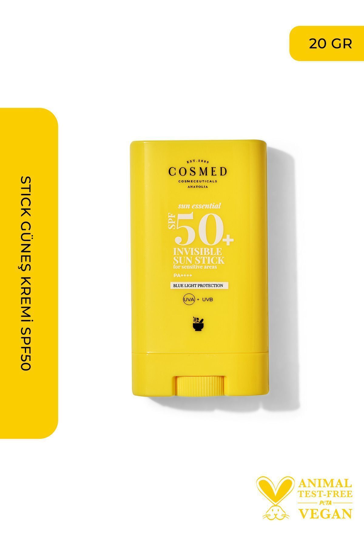 COSMED Yüksek Korumalı Güneş Koruyucu Sun Stick SPF50-Makyaj Üstü/SUN ESSENTIALS INVISIBLE SUN STICK SPF50+