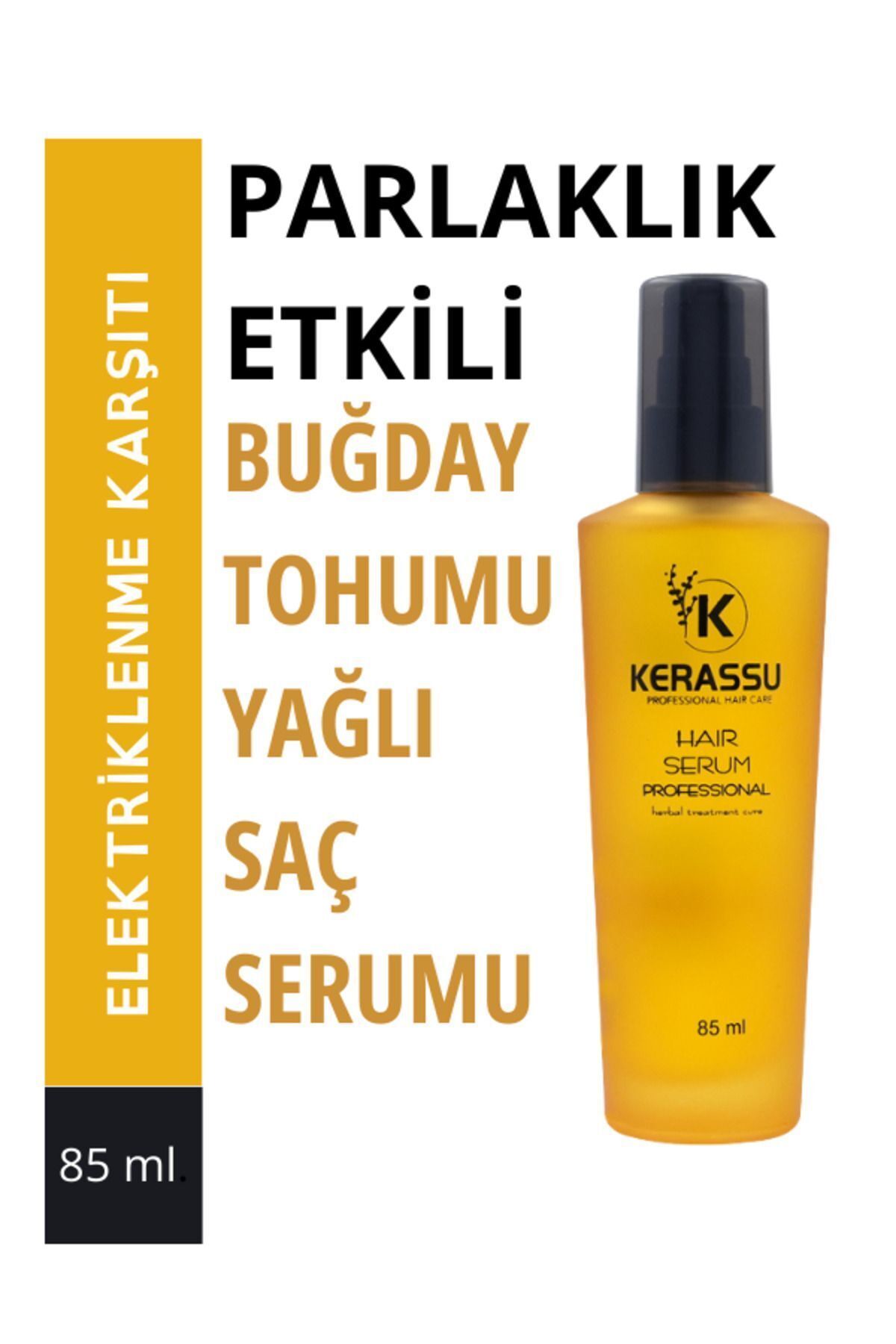 KERASSU Buğday Tohumu Ve Papatya Özlü Saç Uzamasını Hızlandıran Parlaklık Verici Saç Bakım Yağı. 85 ml