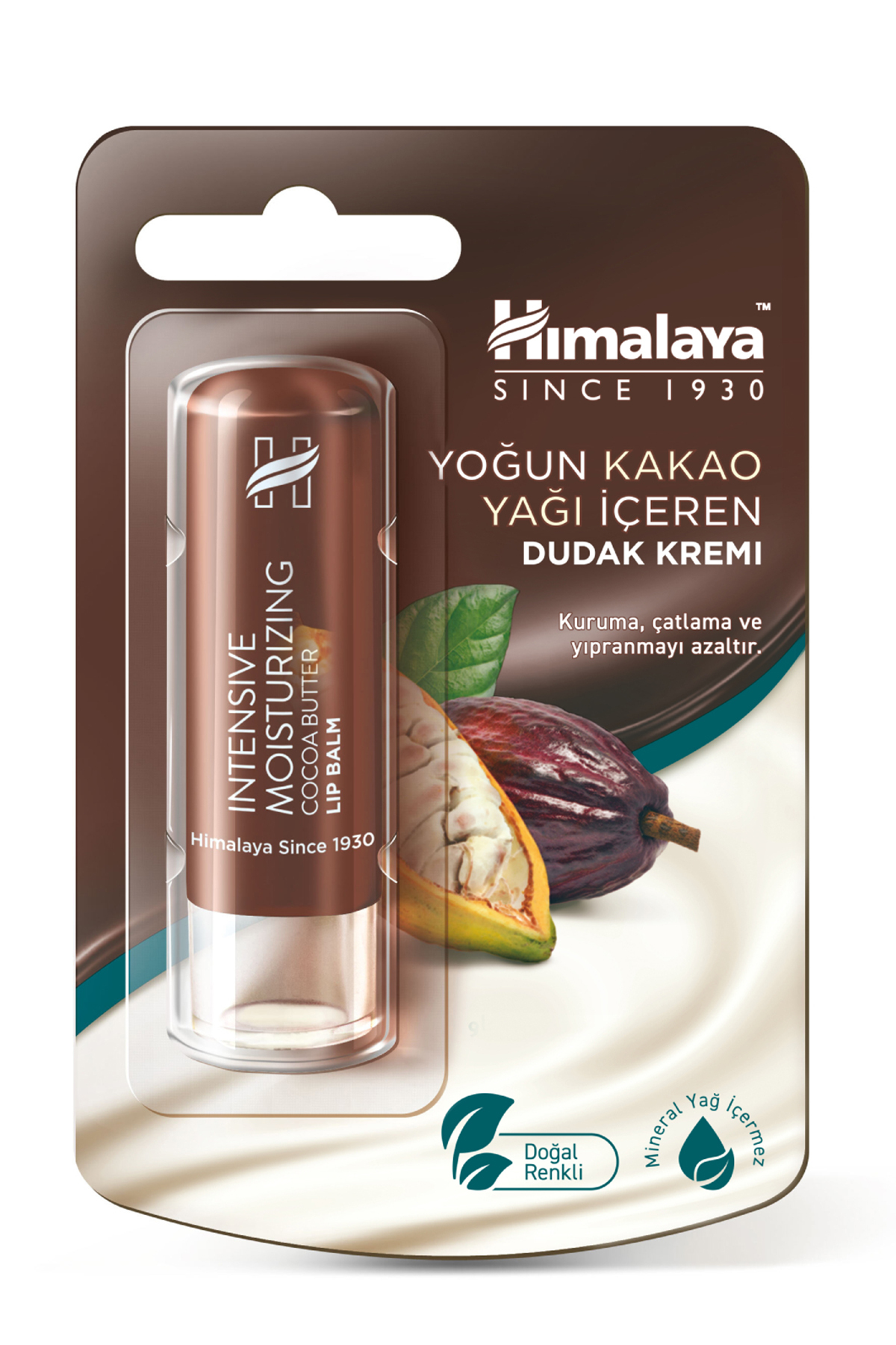 Himalaya Since 1930 Yoğun Nemlendirici Dudak Kremi, Kakao Yağı, Besleyici, %100 Doğal Renk, Silikon Içermez, 4,5 gr