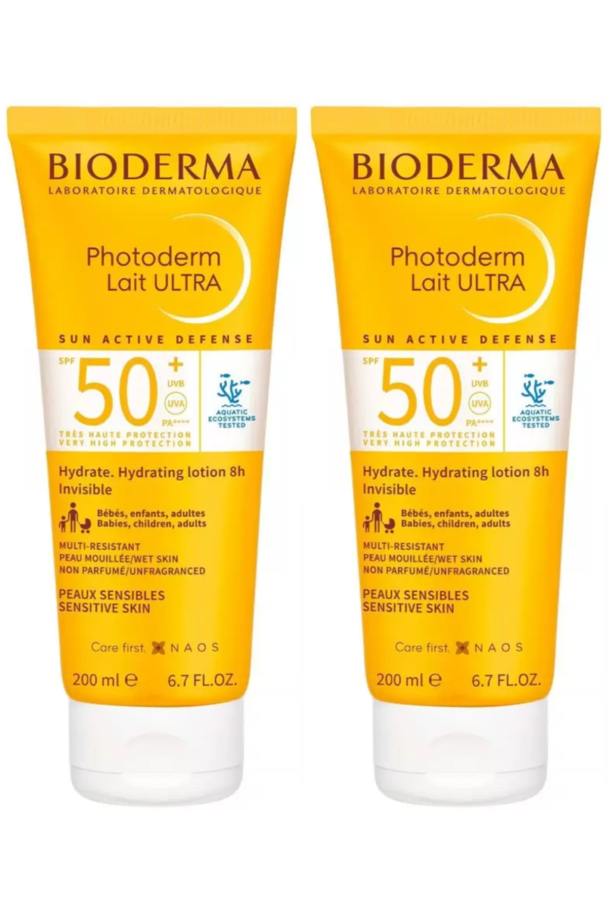 Bioderma Photoderm Lait Ultra Tüm Ciltler SPF50+ Süt Form Yüz Vücut Güneş Kremi 200 ml 2'Lİ