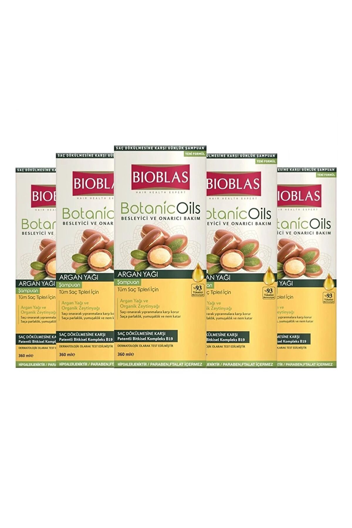 Bioblas Argan Yağı Besleyici & Onarıcı Şampuan ( Tüm Saç Tipleri İçin ) 360 ml 5 Adet