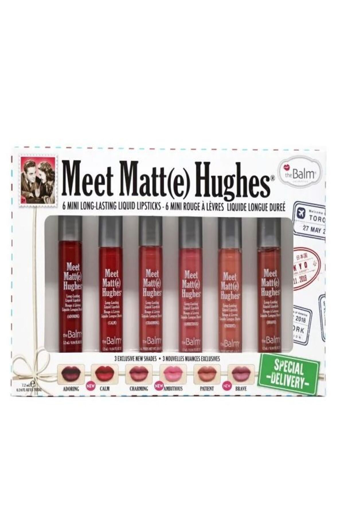 the balm Meet Matte Hughes 6'lı Ruj Seti seyahat boy LİKİT MAT RUJ 1.2 ML Lipsticks