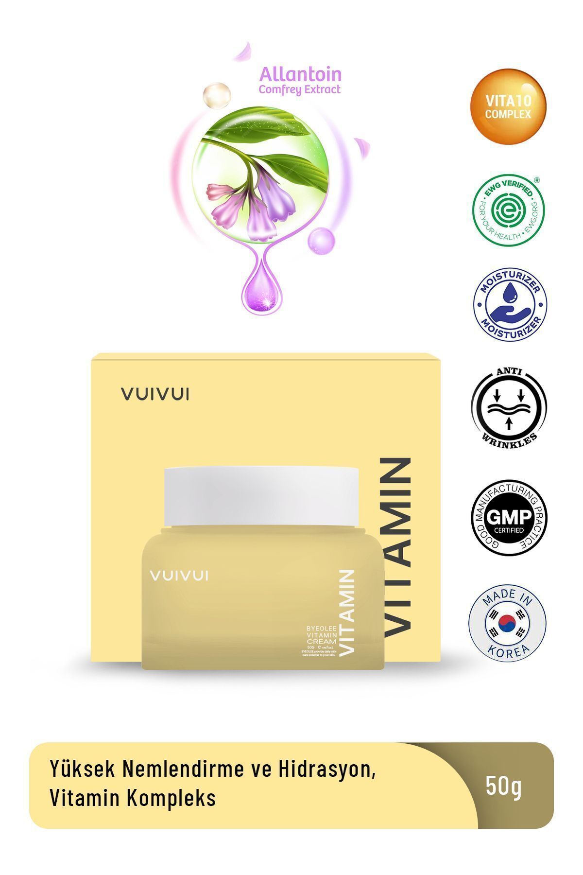 byeolee Yorgun Ciltler Için Vitamin Kompleks Kore Krem Aydınlatıcı Nemlendirici Canlandırıcı Besleyici 50 gr