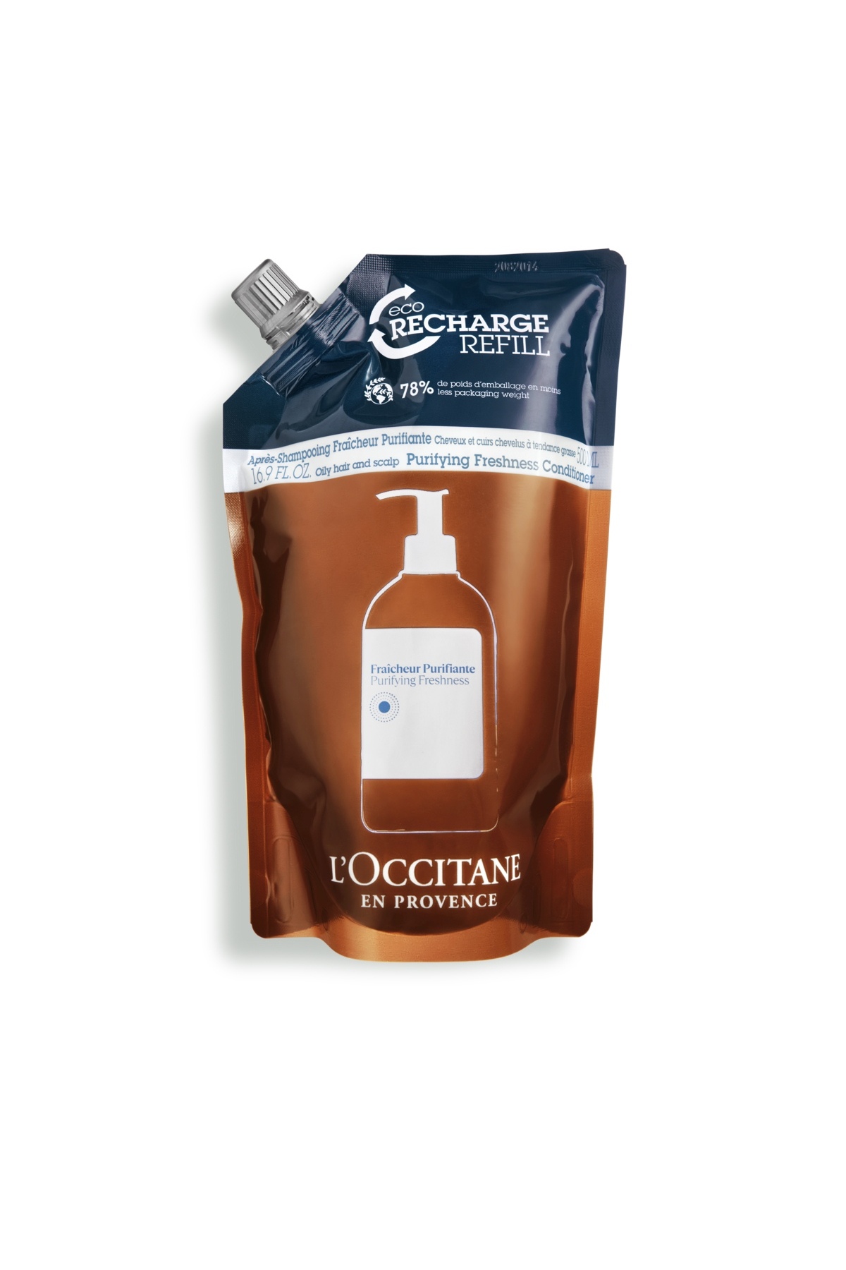 L'Occitane Arındırıcı ve Canlandırıcı Şampuan, Eko Yedek (Refill), Yağlı Saç Derisi için, 500 ml