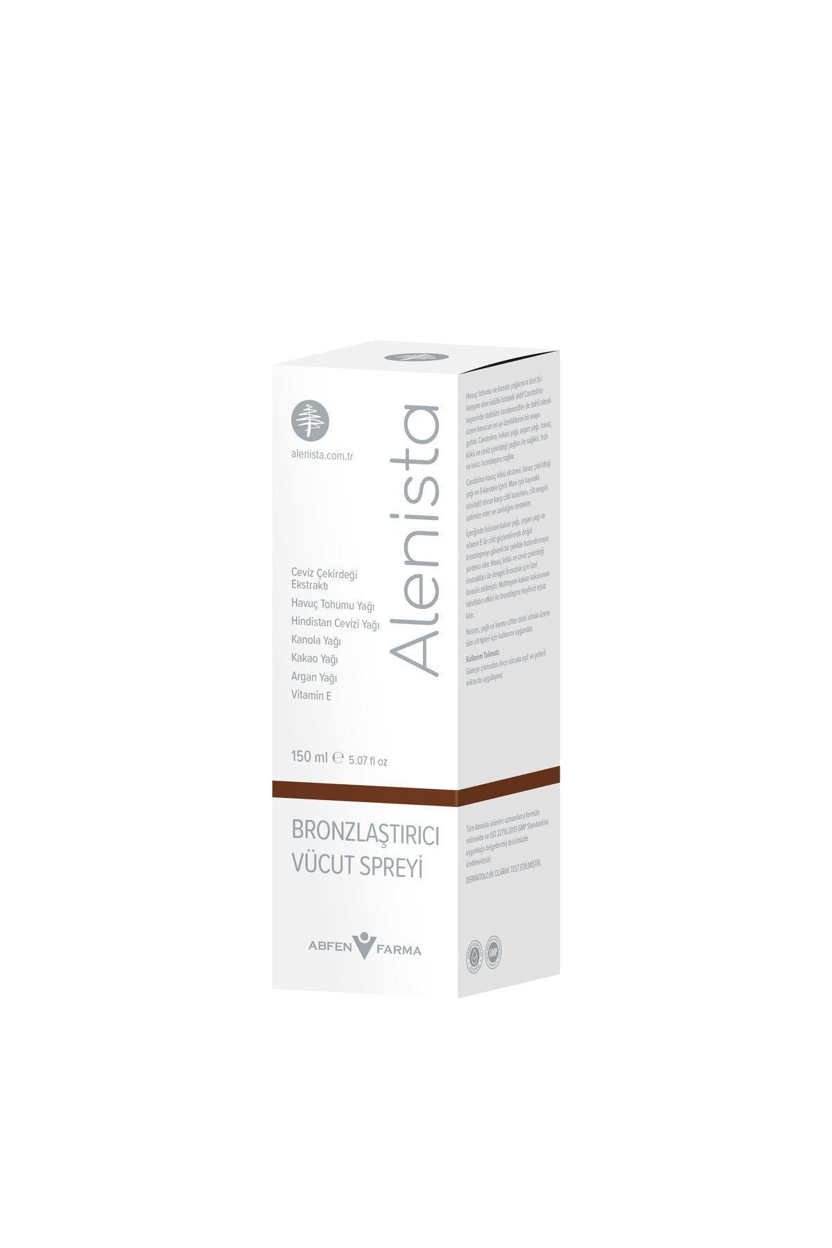 Alenista Yoğun Bronzlaştırıcı Vücut Spreyi 150ml Havuç Tohumu, Argan Ve Kakao Yağları Içerir
