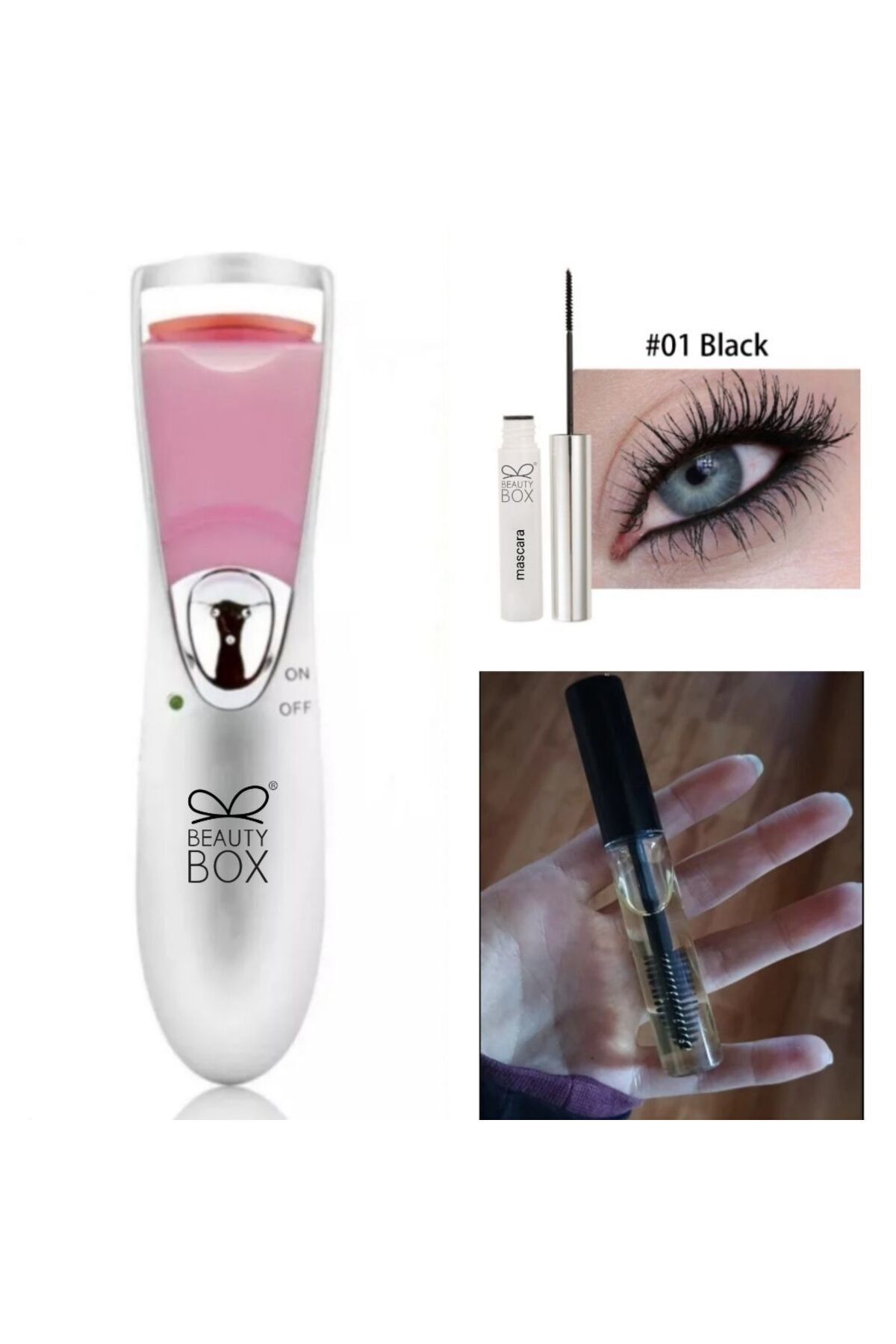 Beauty Box Doğal Lifting Çift Isıtmalı Kirpik Kıvırıcı Besleyici Kaş Kirpik Serumu Ve Maskara