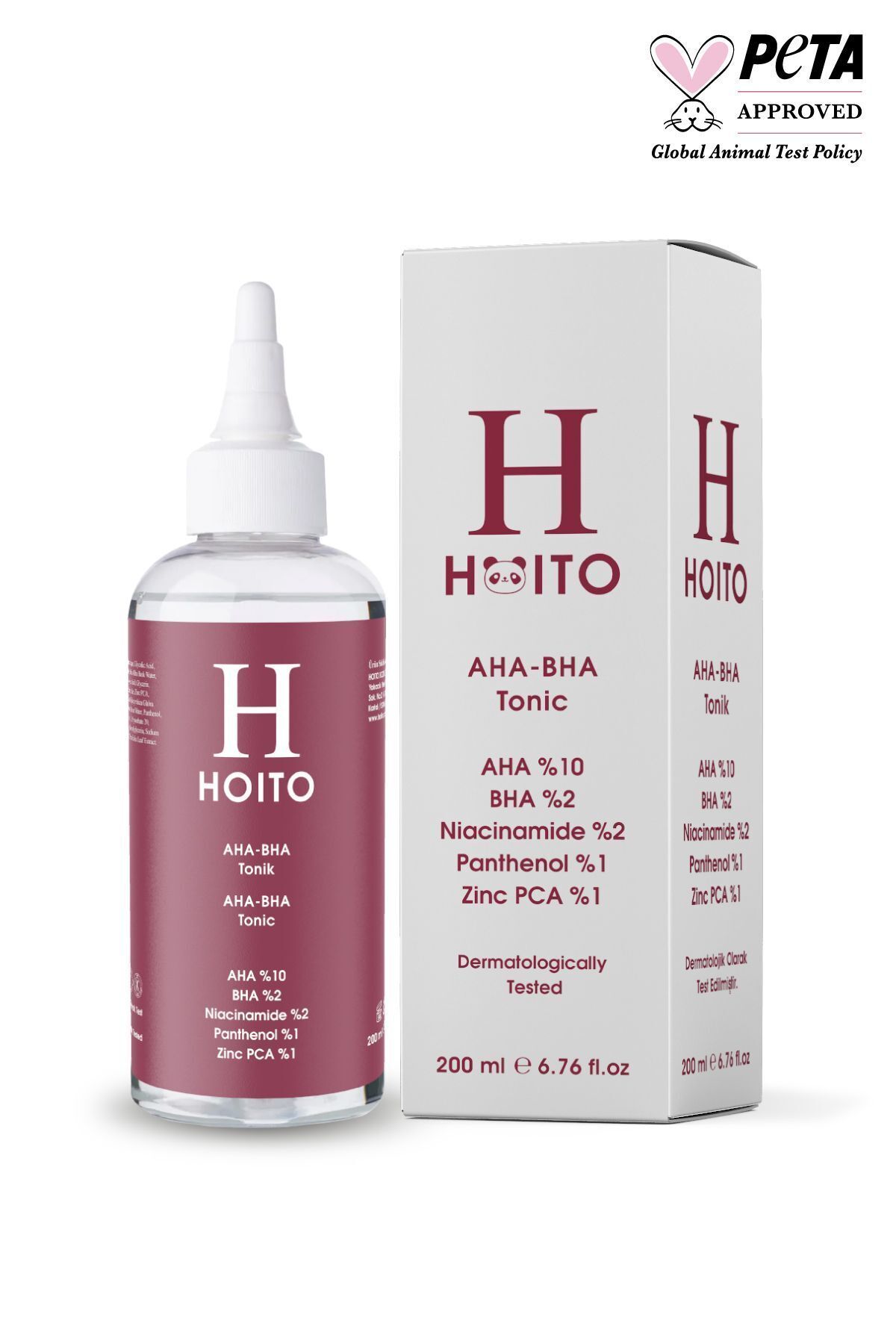 Hoito AHA %10 + BHA %2 AHA %10 + BHA %2 Yenileyici Tonik (200 ml)- Akne Karşıtı & Gözenek Sıkılaştırıcı