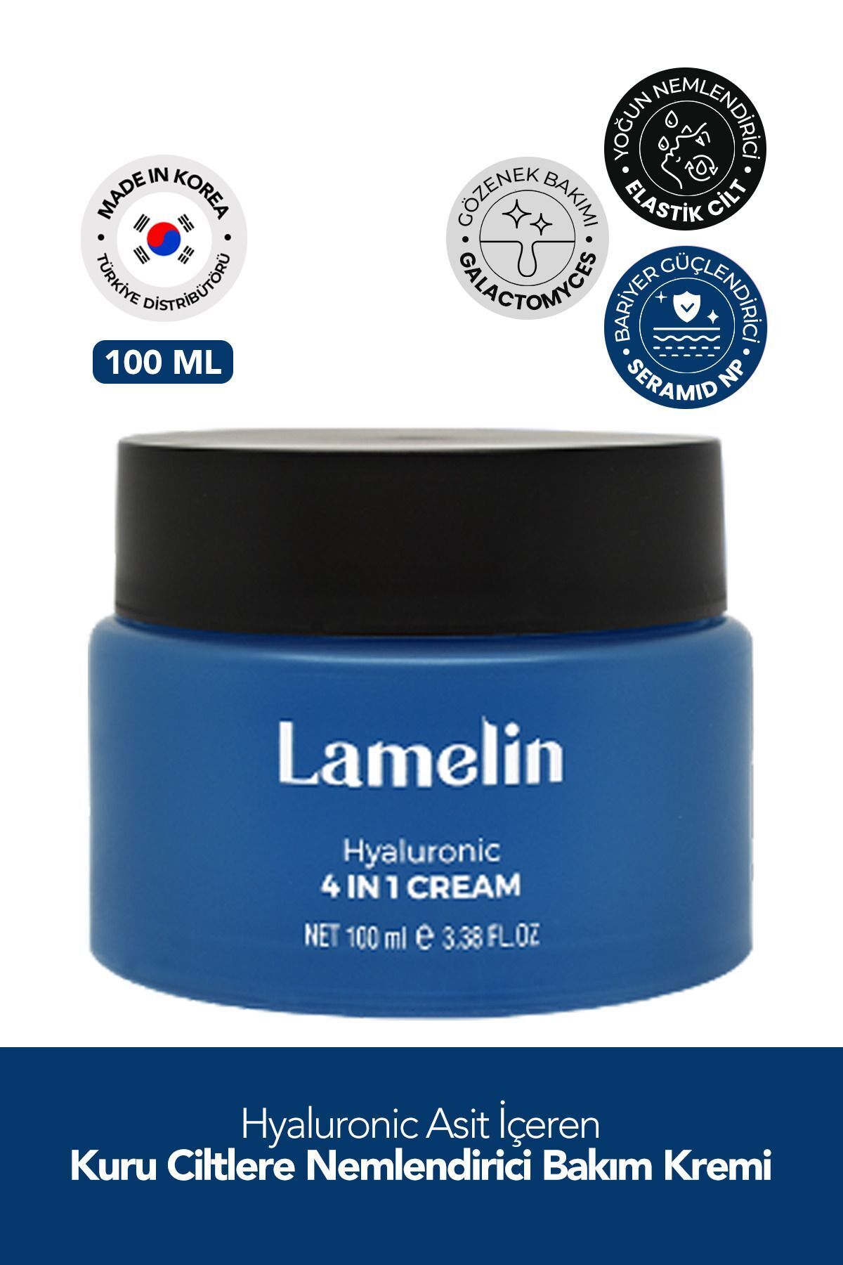 Lamelin Hyalüronik Asit İçeren Nemlendirici Bakım Kremi Lamelin Hyaluronic 4 in 1 Cream 100 ml