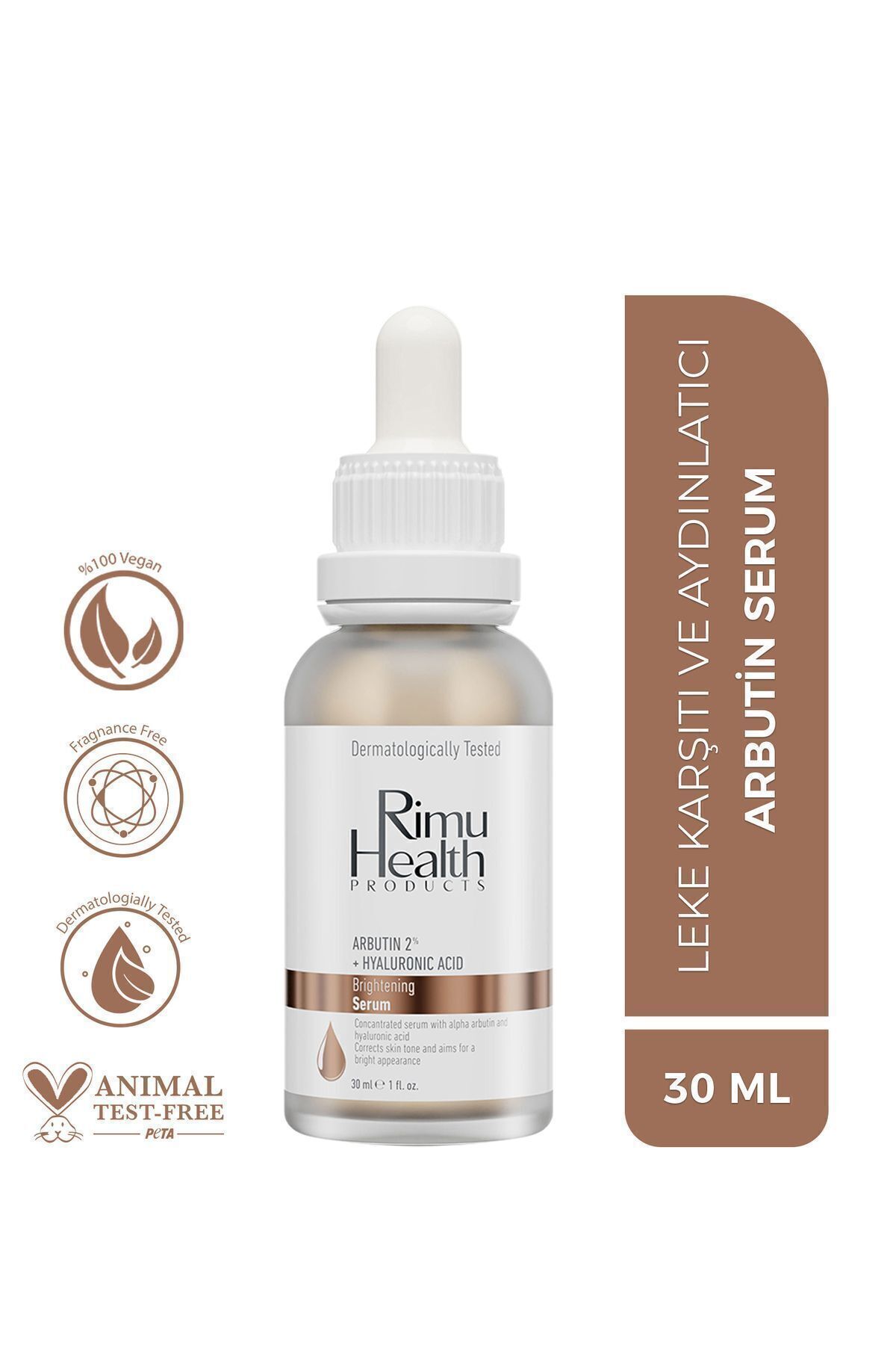 Rimu Health Products Leke Karşıtı, Cilt Tonu Eşitleyici Ve Aydınlatıcı Arbutin Serum 30ml
