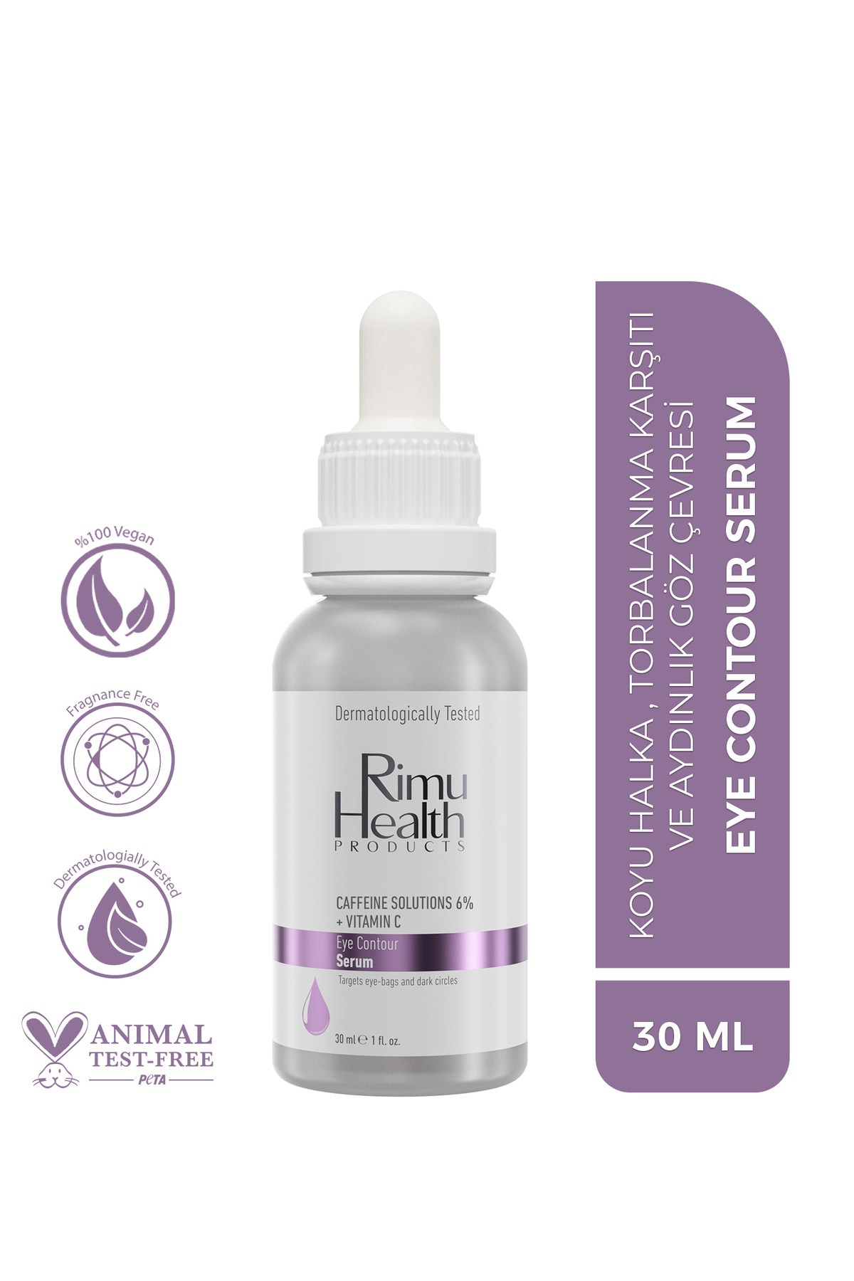 Rimu Health Products Göz Altı Aydınlatıcı Ve Kırışıklık Karşıtı Bakım Serumu (CAFFEİNE 6% - C VİTAMİN) Rm000107