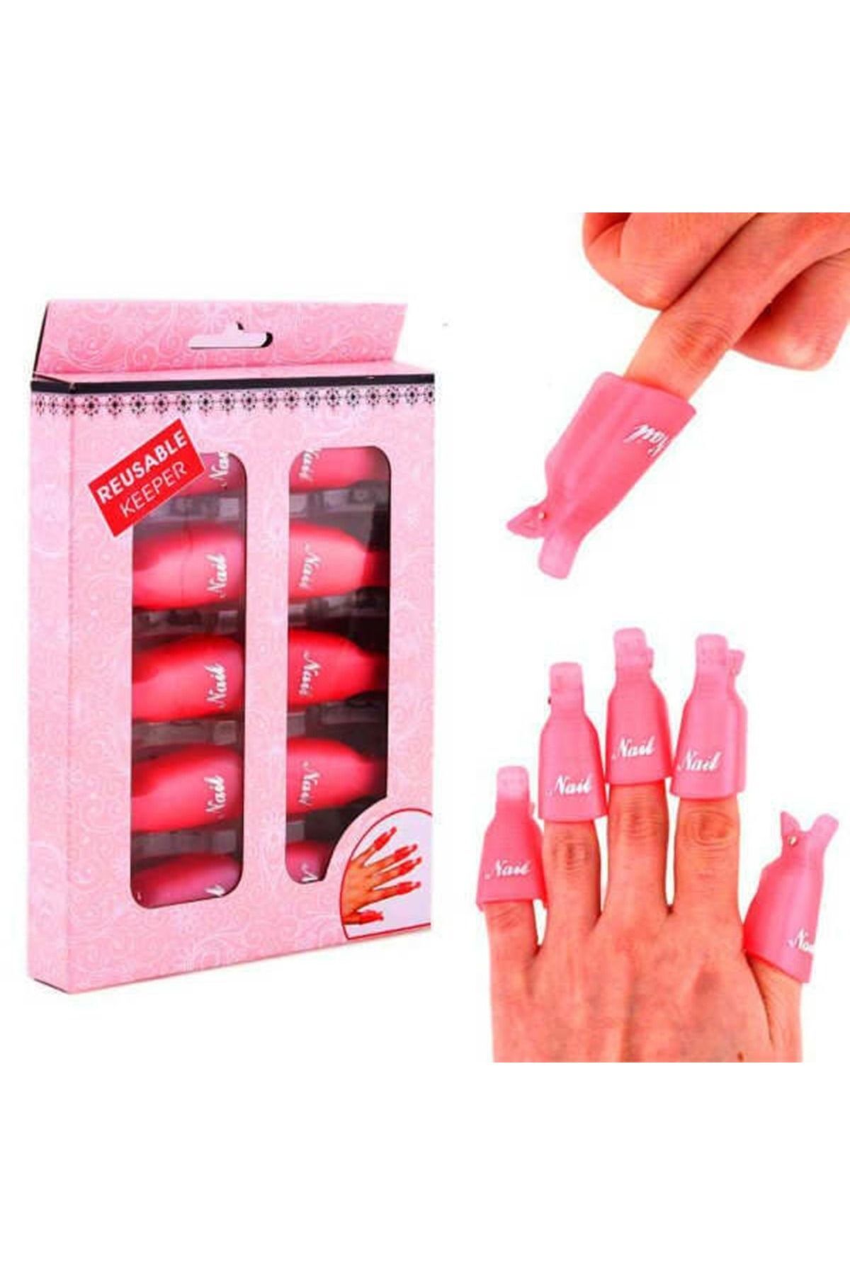Nail Republic Kalıcı Oje Çıkarma Klipsi – 10’lu Pembe Mandal Seti, Kalıcı Oje Ve Jel Temizliği Için Yardımcı