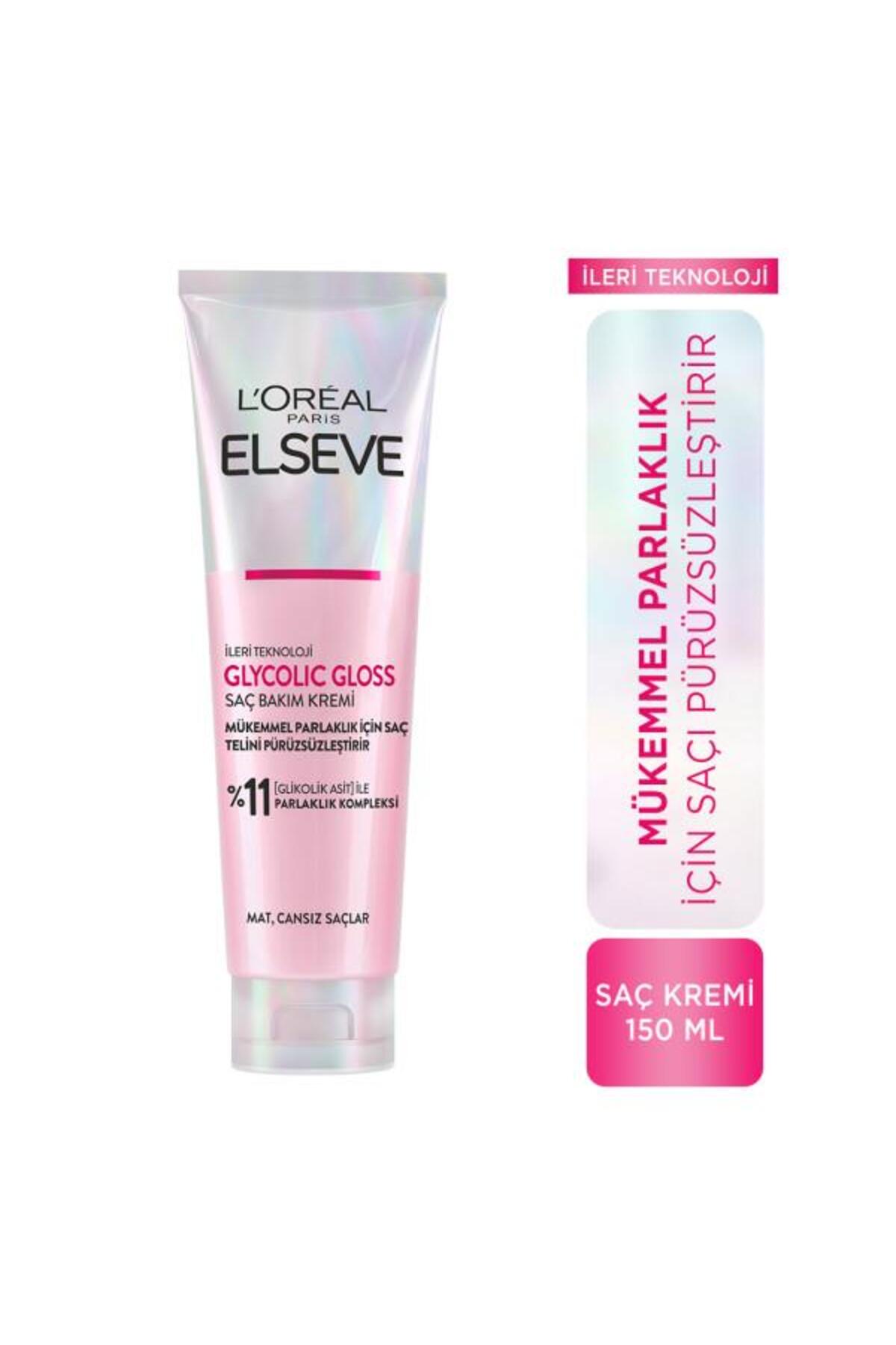L'Oreal Paris L'Oréal Paris Elseve Glycolic Gloss Mükemmel Parlaklık için Pürüzsüzleştirici Saç Kremi 150ml