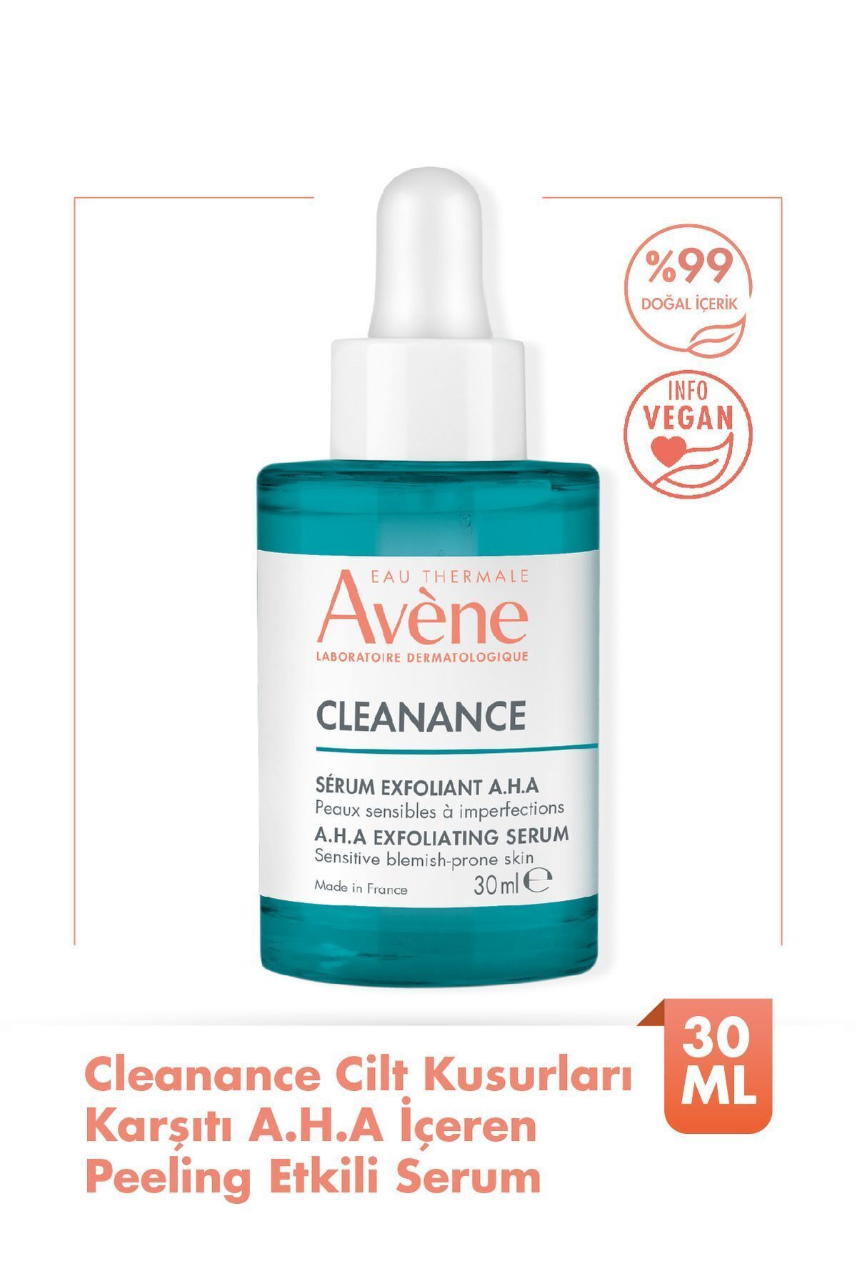 Avene Yağlı ve Akneli Ciltlerde Cilt Kusurlarına Karşı Peeling Etkili Bakım Serum 30 ml