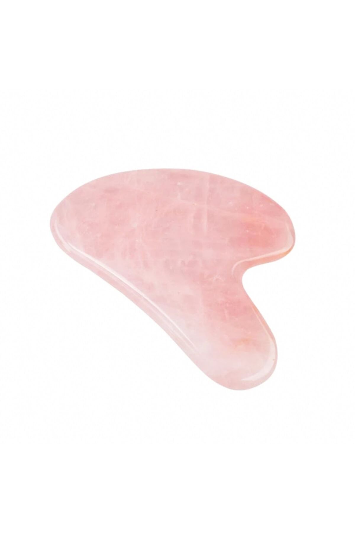 Kızlarağası Gümüş Doğal Pembe Kuvars Kalp Gua Sha Taşı Masaj Aleti