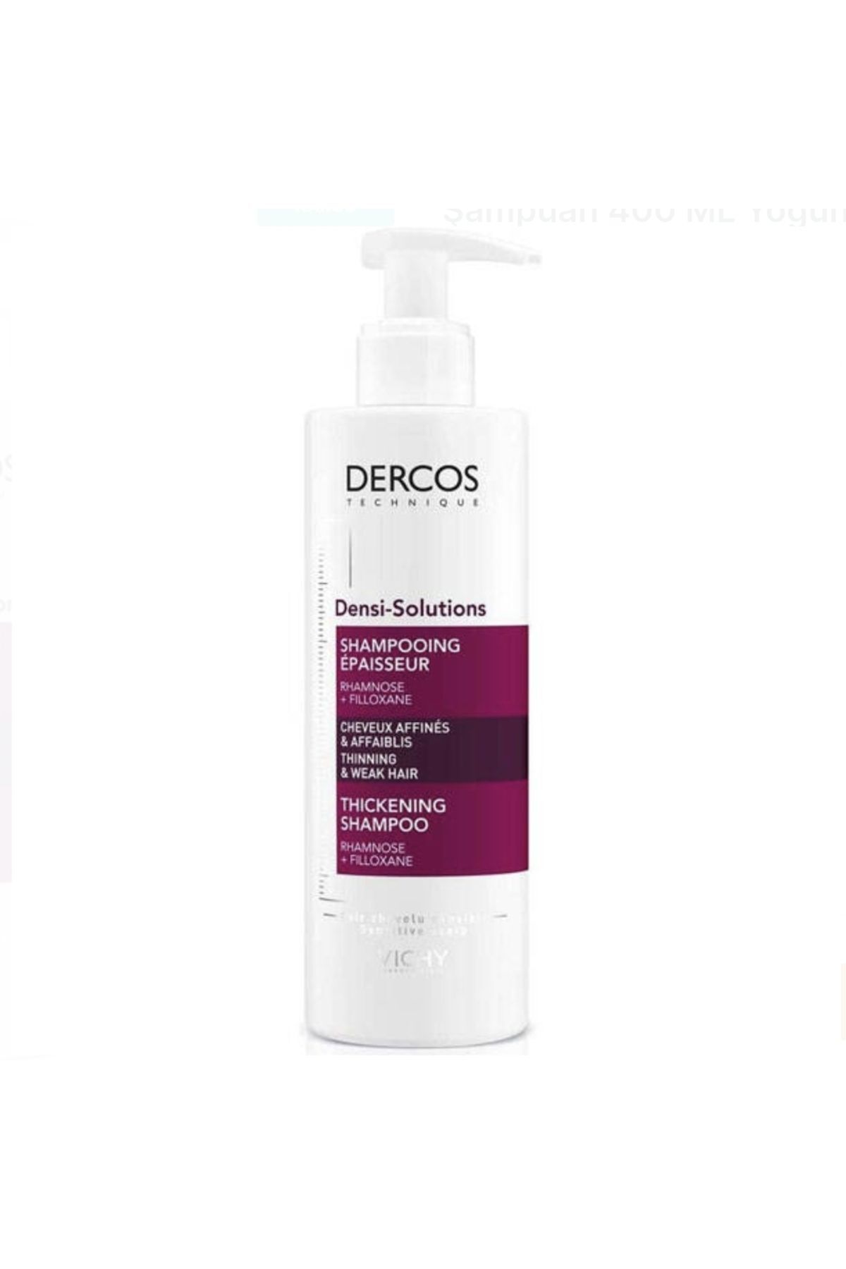 Vichy Yoğunlaştırıcı Şampuan Vichy Dercos Densi Solution Şampuan 400 ML Güçlü Kalın Saçlar için