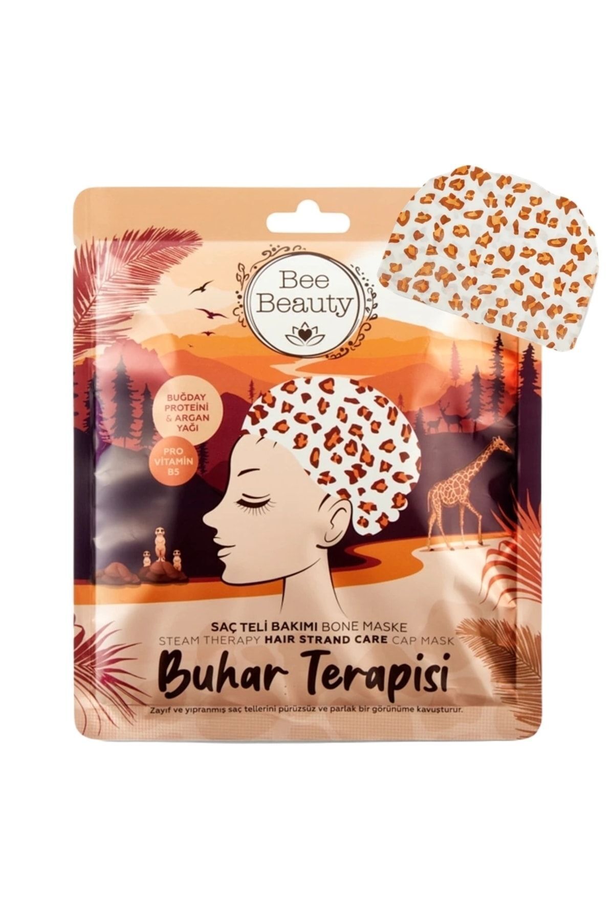 Bee Beauty Buğday Proteini & Argan Yağı Buhar Terapisi Saç Teli Bakımı Bone Maske