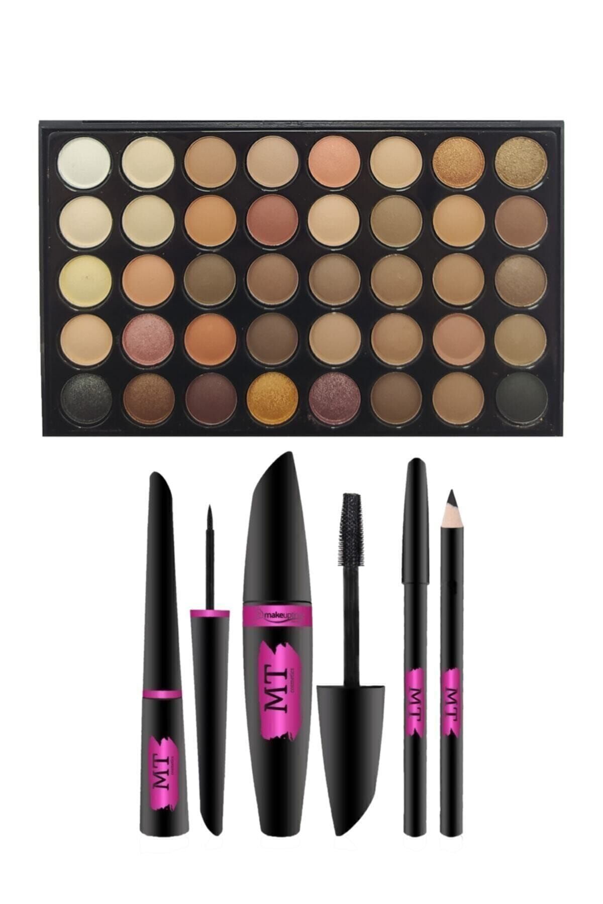 Makeuptime 40 Renkli Göz Far Paleti Ve Mt Rimel Eyeliner Göz Kalemi Seti