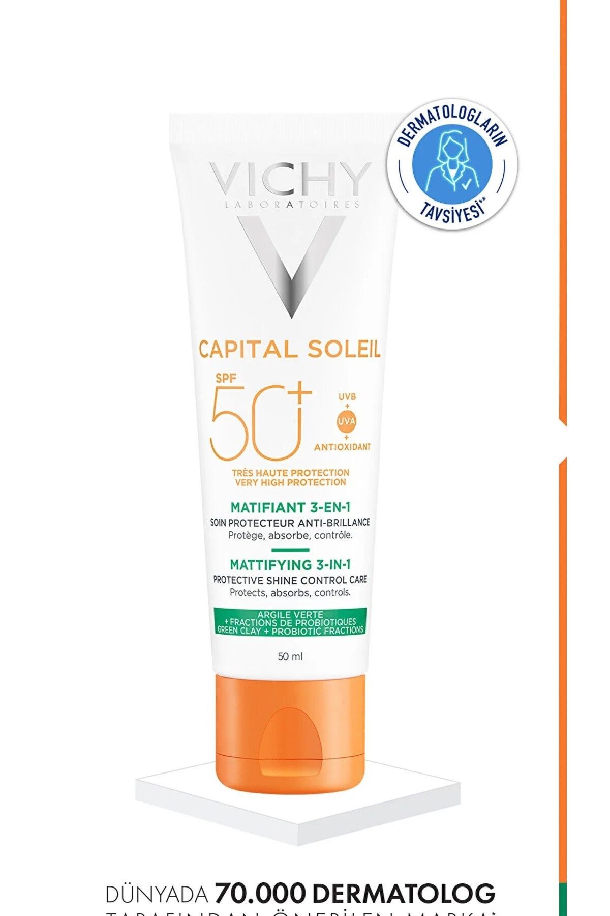 Vichy Capital Soleil Spf50 Güneş Kremi 50 ml ( 50 ml Sprey Kolanya Hediye)