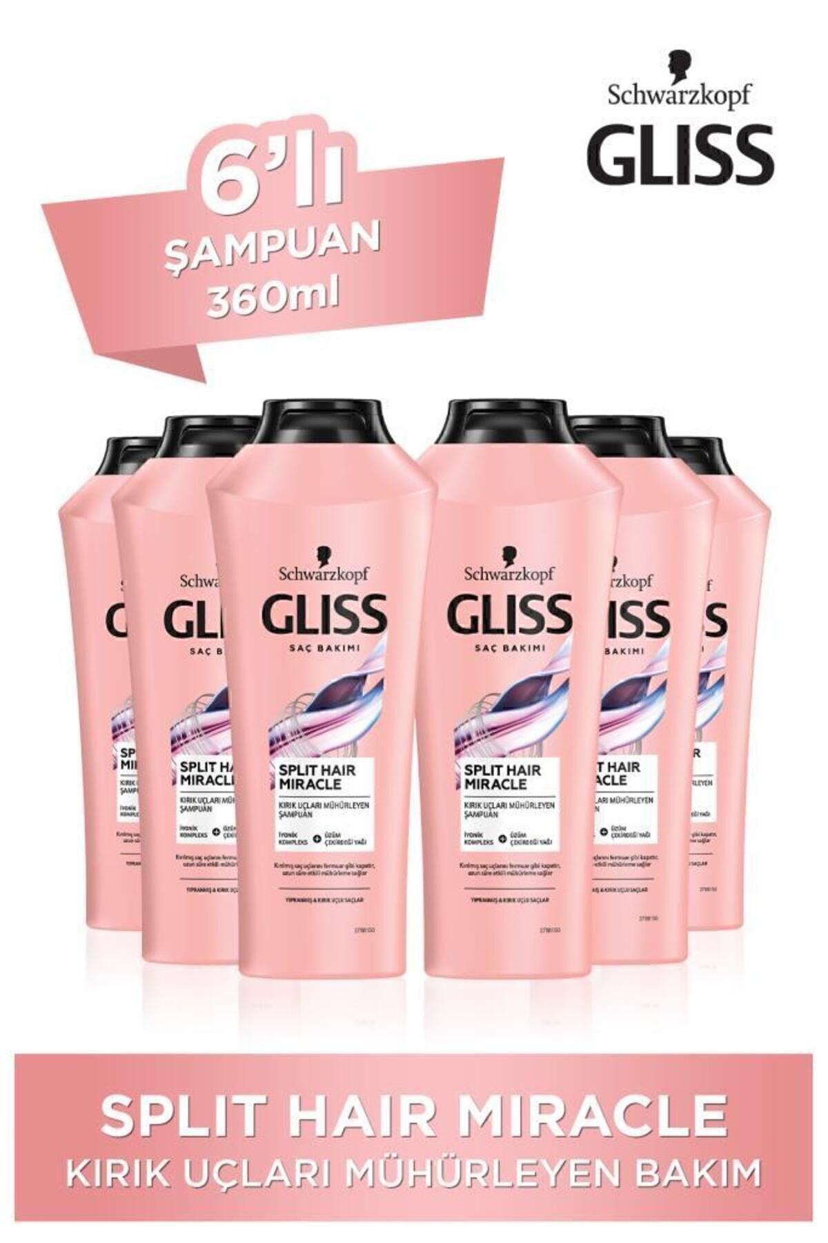 Gliss Split Hair Miracle Şampuan 360 ml X 6 Adet
