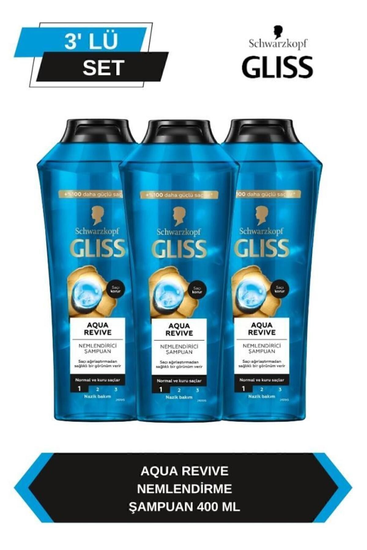 Gliss Aqua Revive Şampuan 400 Ml x 3 Adet