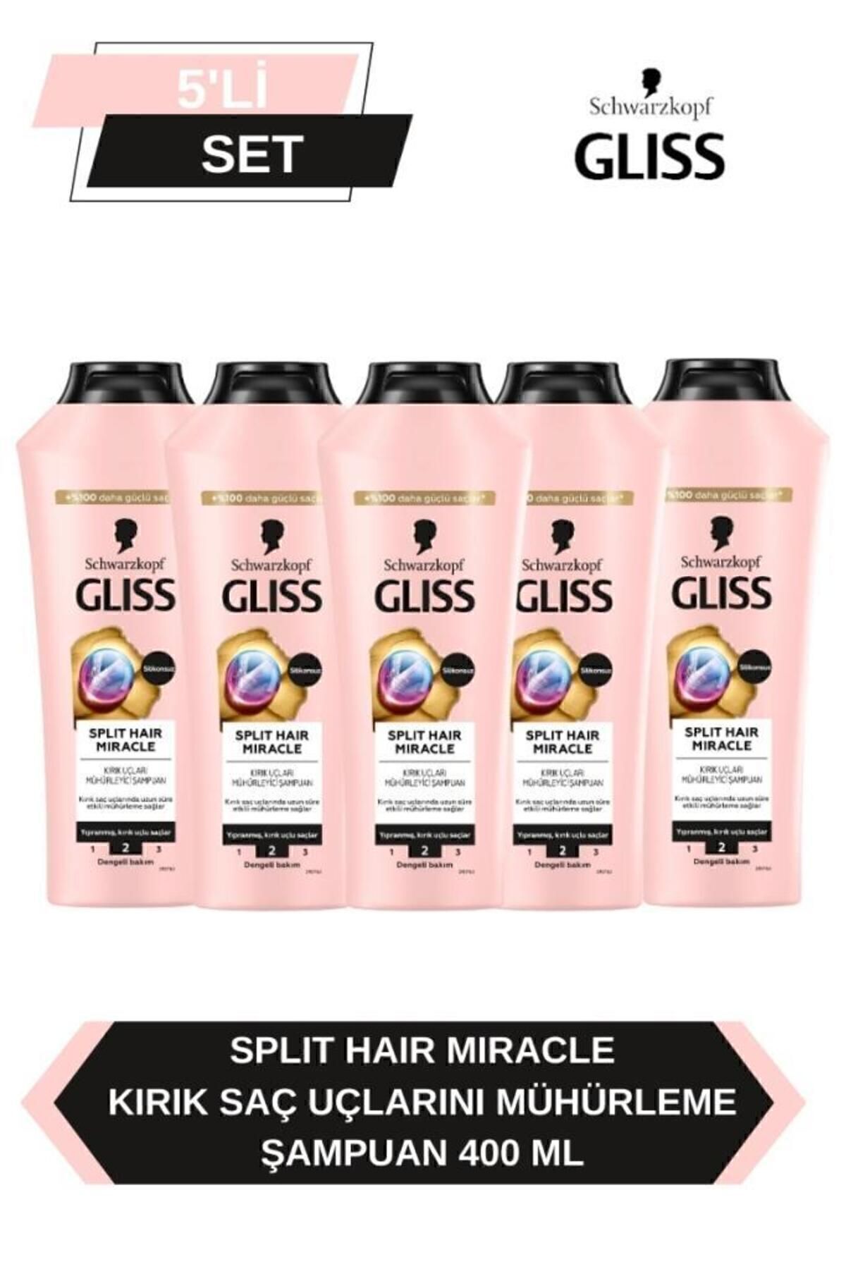 Gliss Split Hair Miracle Şampuan 400 Ml x 5 Adet