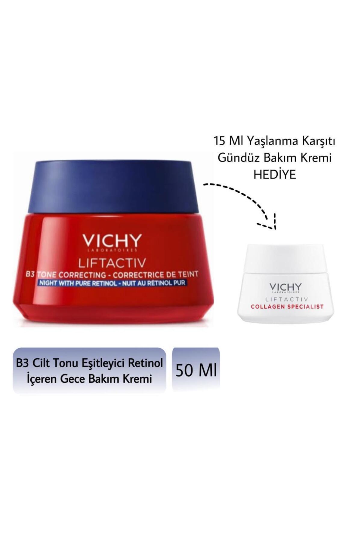 Vichy Liftactiv B3 Retinol İçeren Gece Kremi 50 Ml + Gündüz Kremi 15 Ml HEDİYE