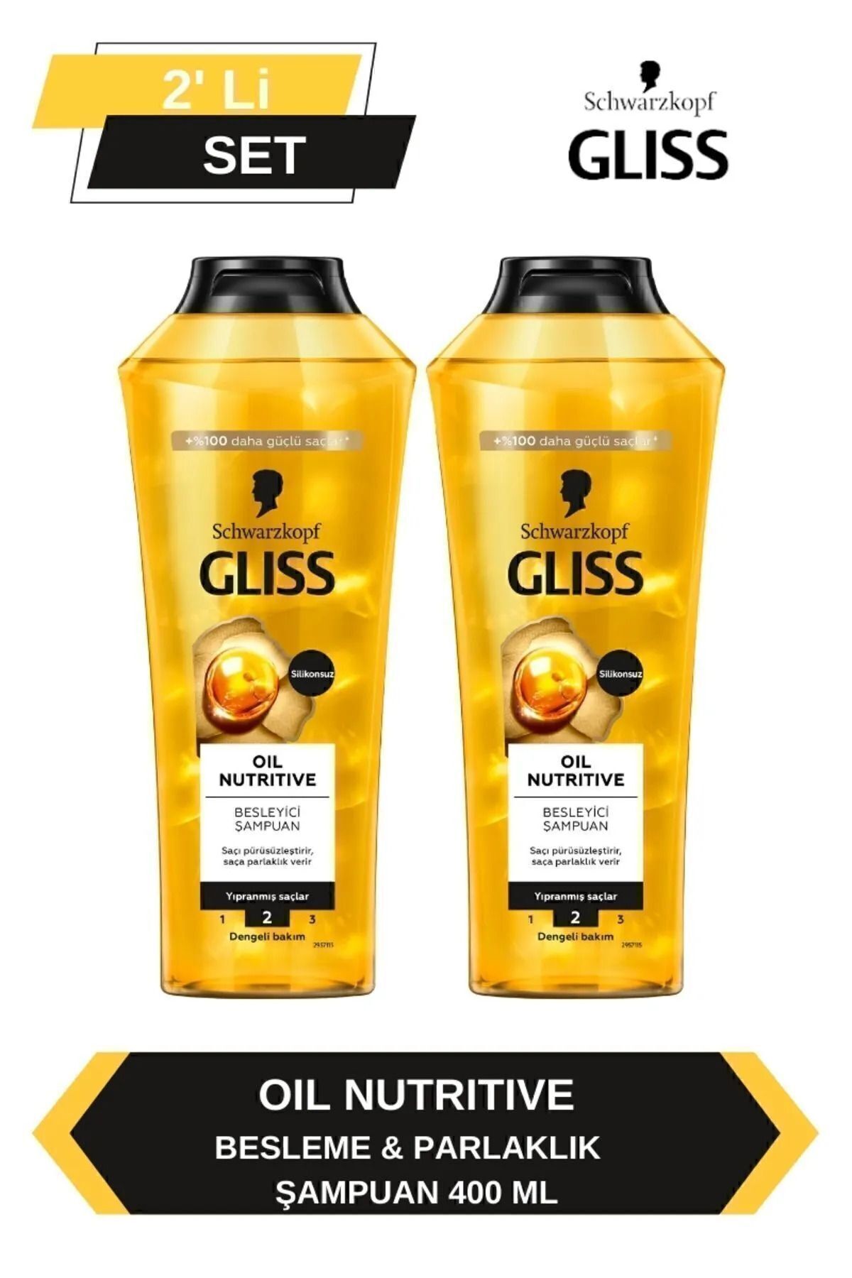 Gliss Oil Nutritive Şampuan 400ml x 2'li Set