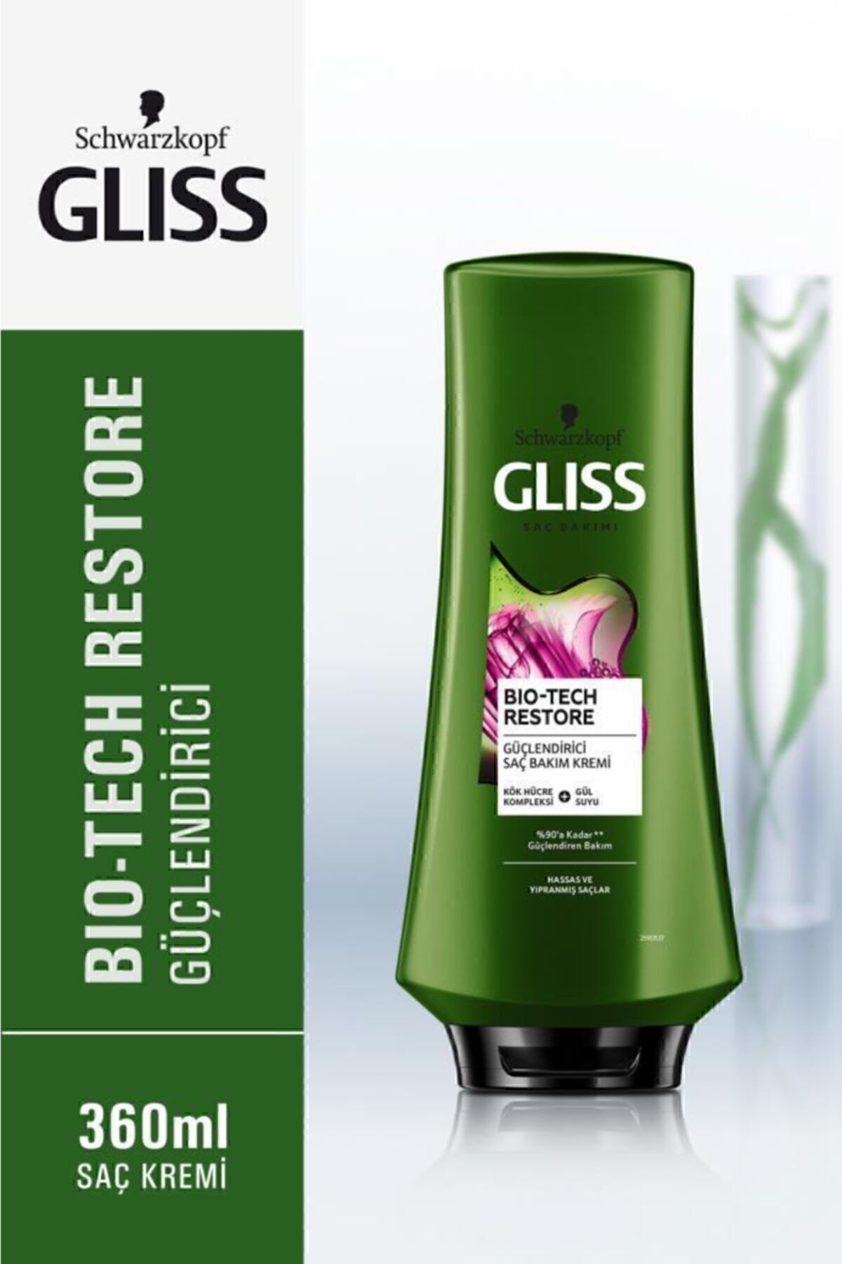 Gliss Bio-tech Restore Güçlendirici Saç Bakım Kremi - Kök Hücre Kompleksi Ve Gül Suyu Ile 360 ml
