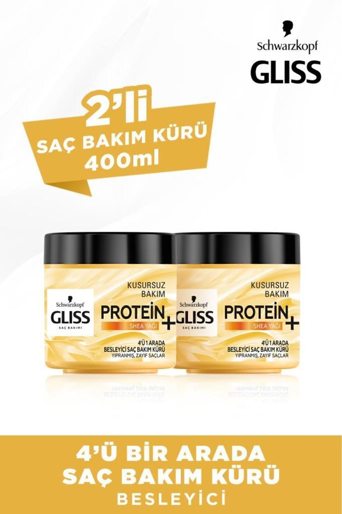 Gliss 4'ü 1 Arada Besleyici Saç Bakım Kürü - Shea Yağı Ile 400 Ml X 2 Adet