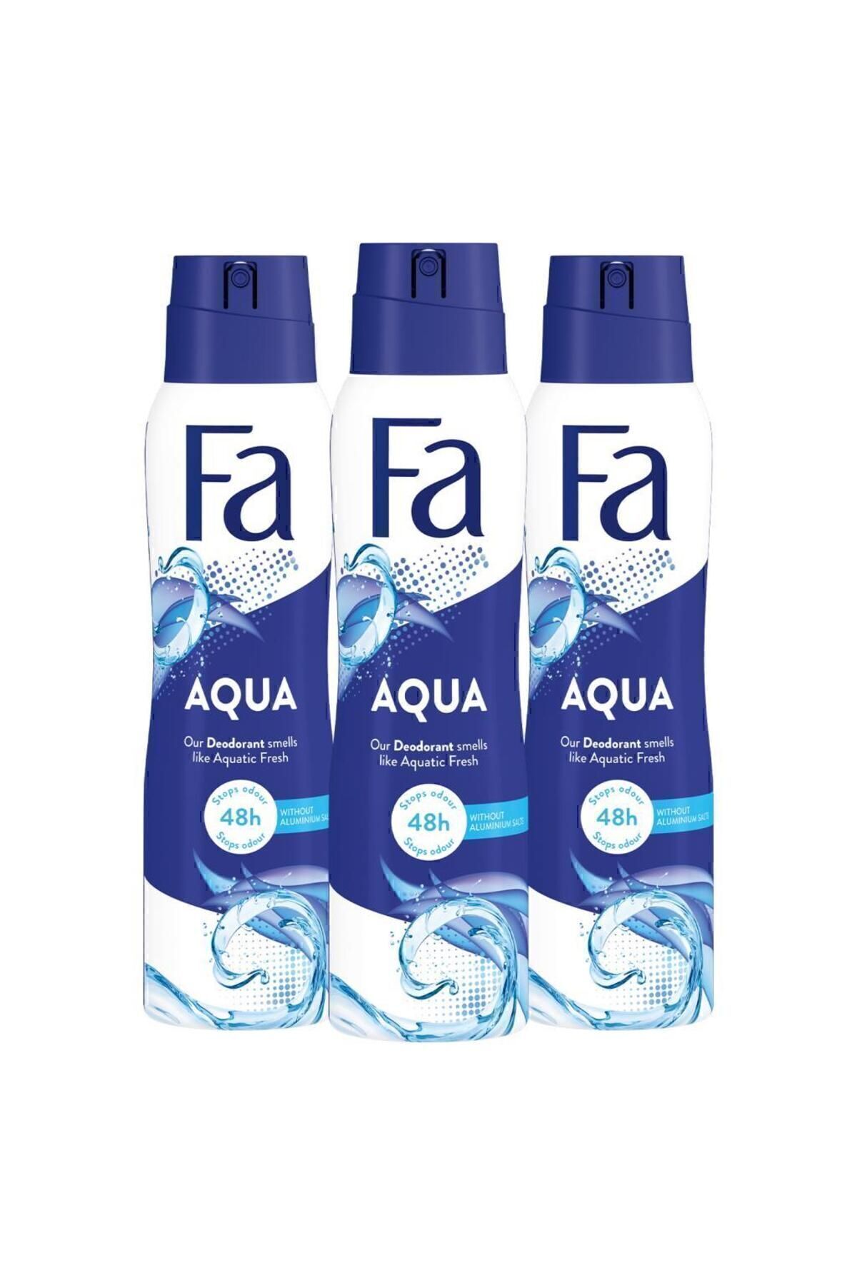 Fa Aqua Deosprey 150 ml Kadın Deodorant - 3 Adet 48 Saat Kalıcı Okyanus Ferahlığı