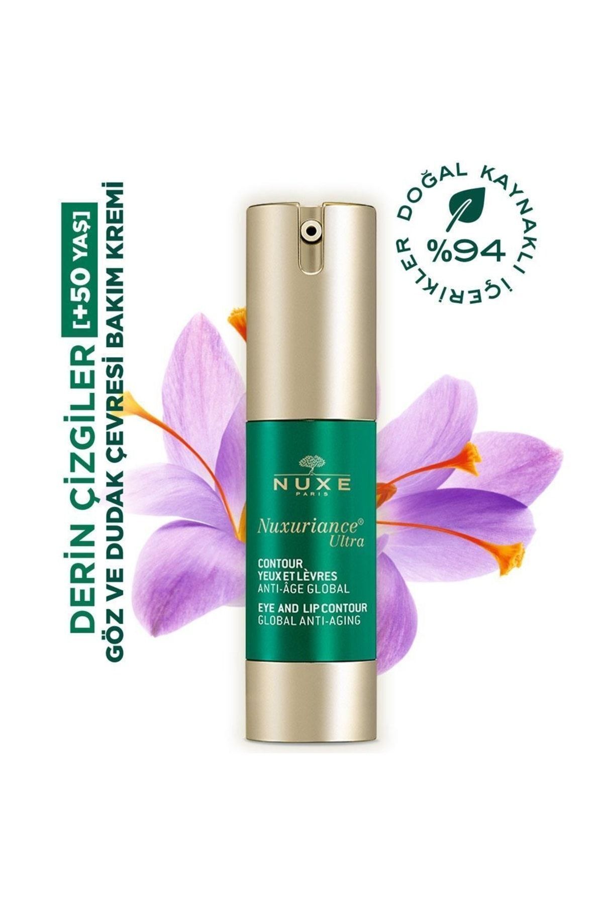 Nuxe Nuxuriance Yeux ET Levres Yaşlanma Karşıtı Yoğunlaştırıcı Göz ve Dudak Çevresi Kremi 15 ml