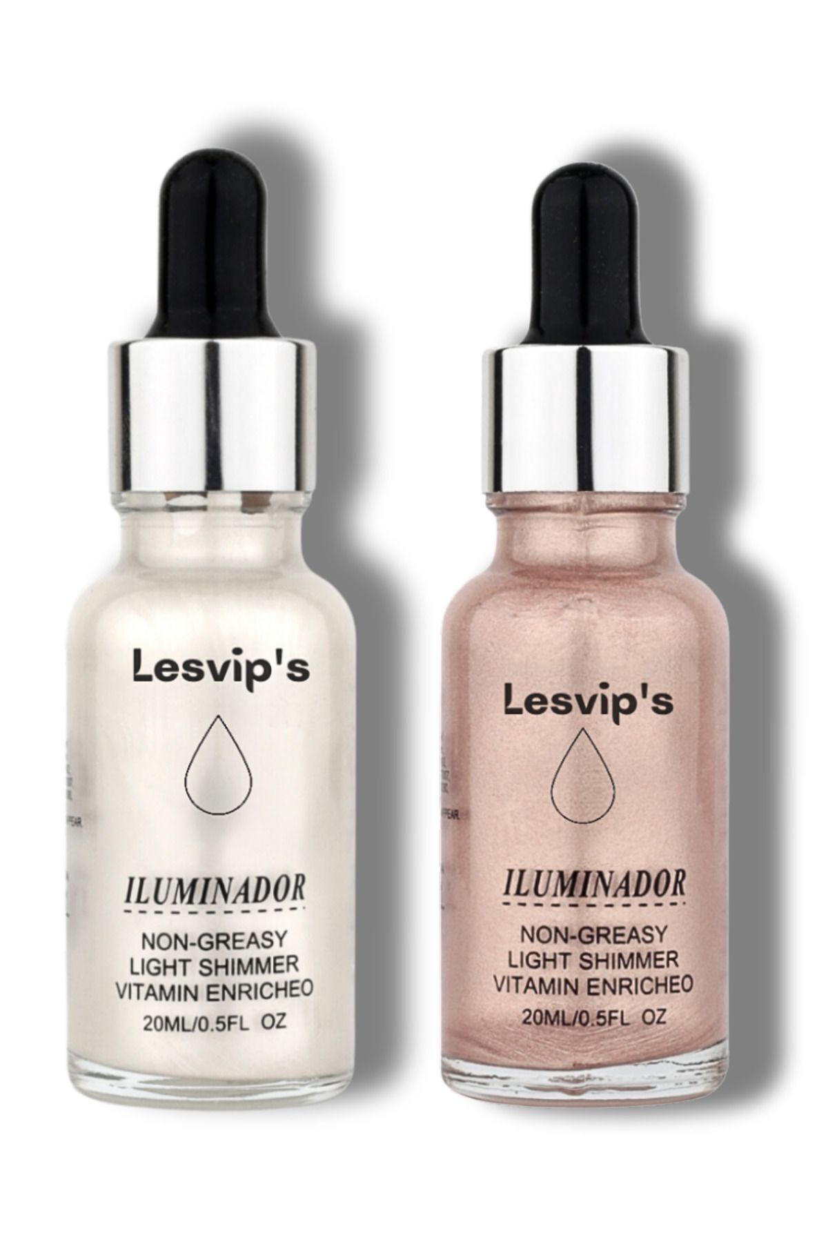 Lesvip's Likit sıvı aydınlatıcı Highlighter ışıltılı yüz&vücut aydınlatıcı 2 adet