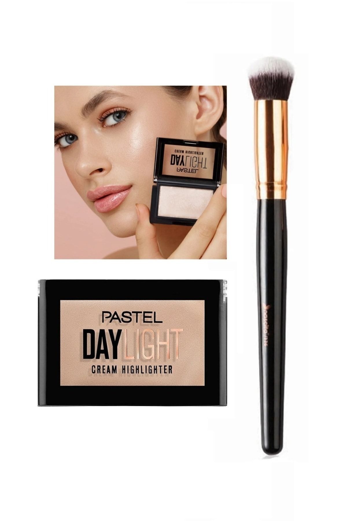 Pastel Nascita Profesyonel Oval Yapılı Kapatıcı Fırçası + Daylight Cream Highlighter 11 Sunrise