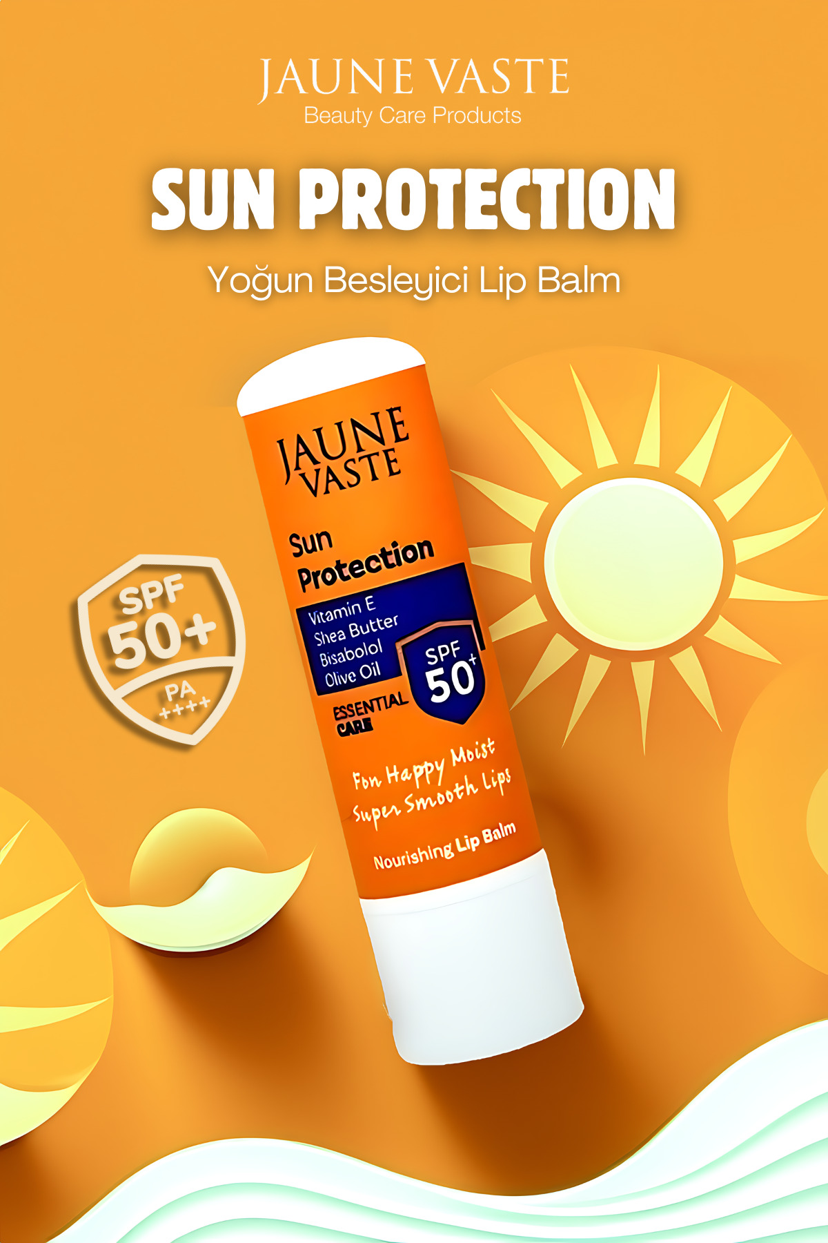 Jaune Vaste Lip Balm Sun Protection Spf50 Yoğun Besleyici Güneş Koruyucu Dudak Bakım Stick
