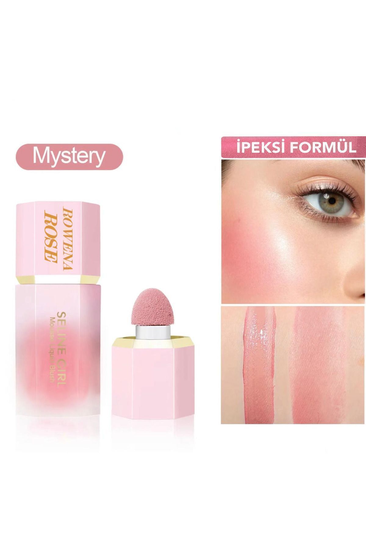 ROWENAROSE Yoğun Pigmentli Likit Allık (Mystery) Doğal Görünüm