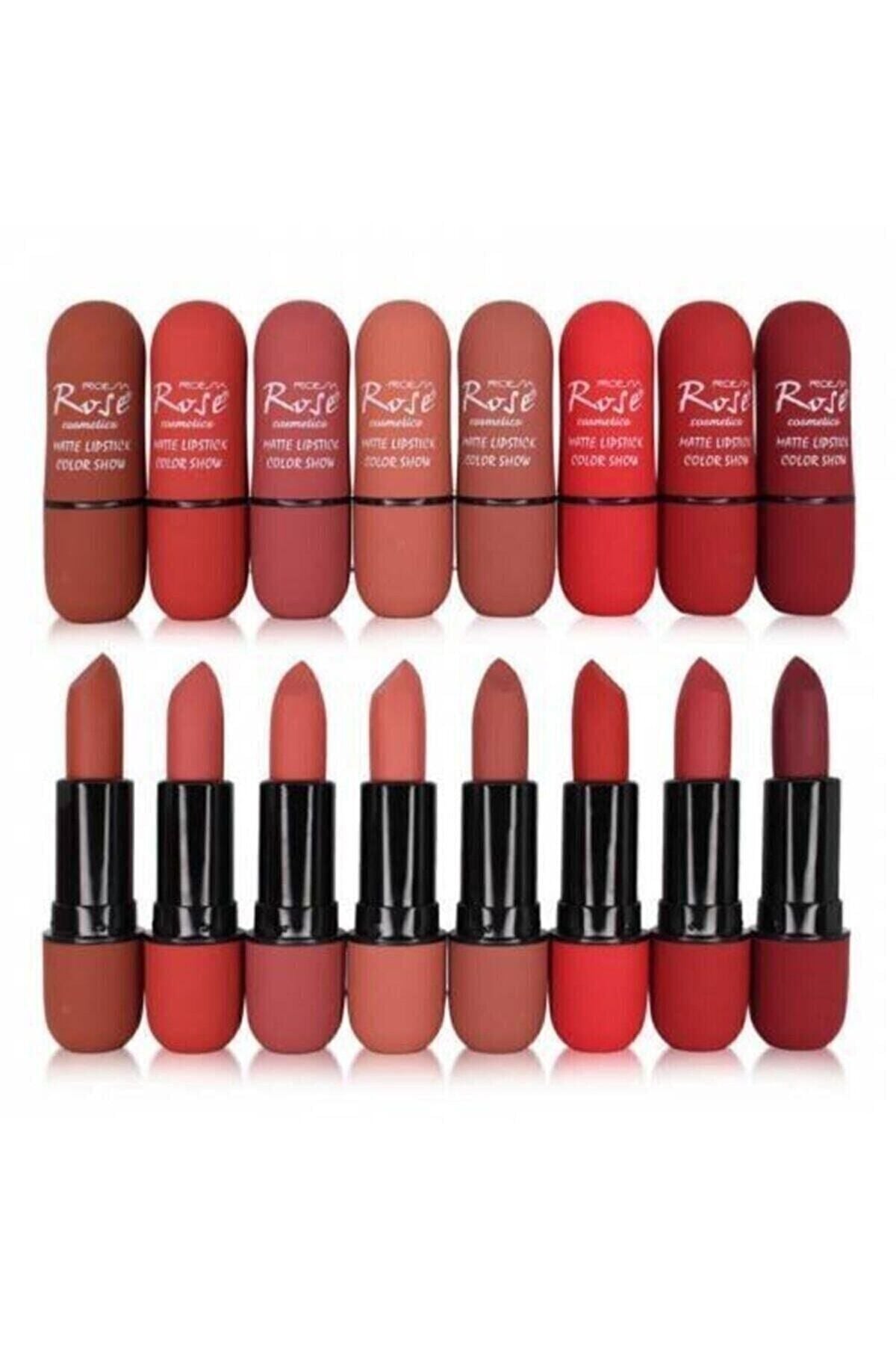 Rose Roesia Matte Lipstick Color Show 8 Li Ruj Seti