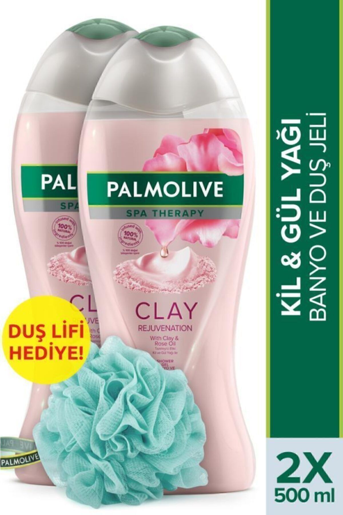 Palmolive Spa Therapy Clay Rejuvanation Banyo Ve Duş Jeli 2 X 500 Ml + Duş Lifi Hediye