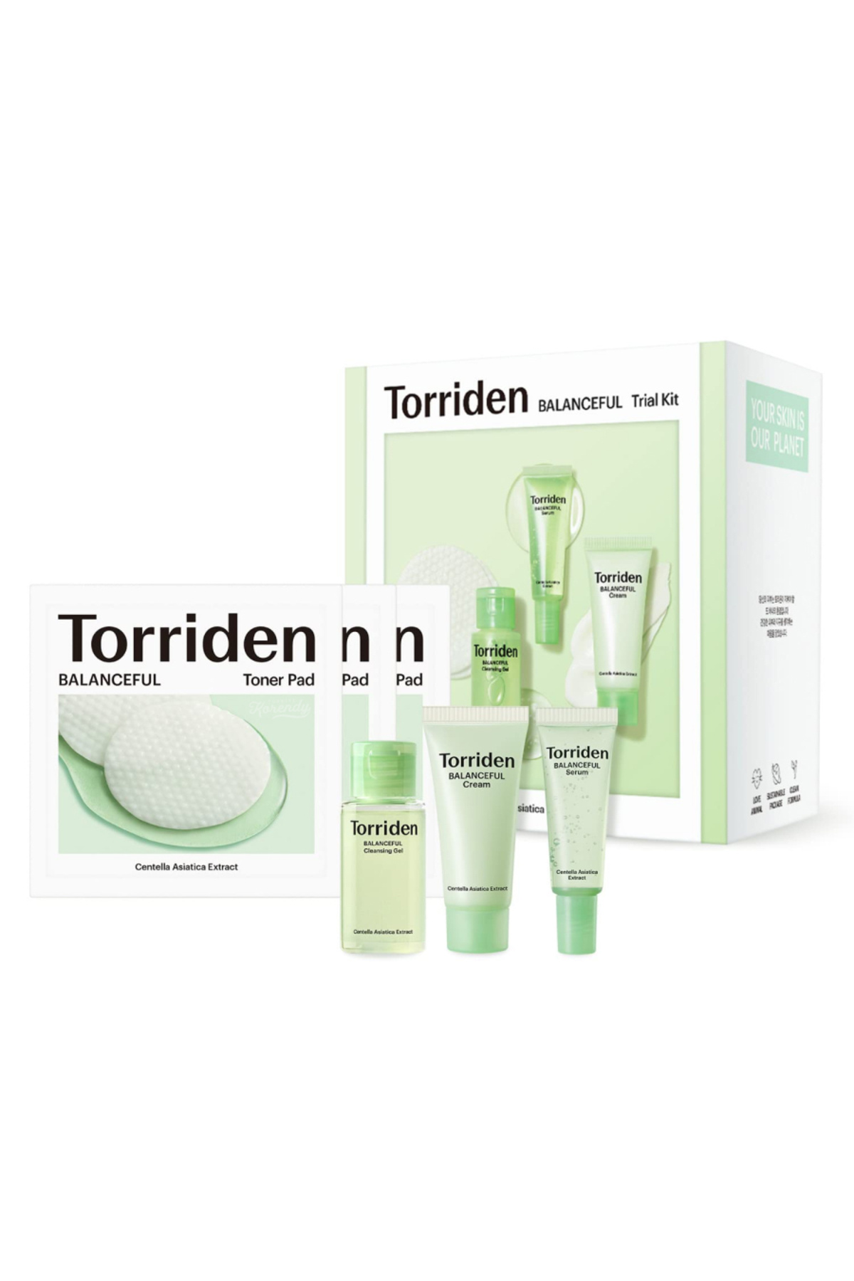 Torriden Balanceful Trial Kit - Cleanser 30ml + Toner Pad 6 adet + Serum 10ml + Cream 20ml 70gr