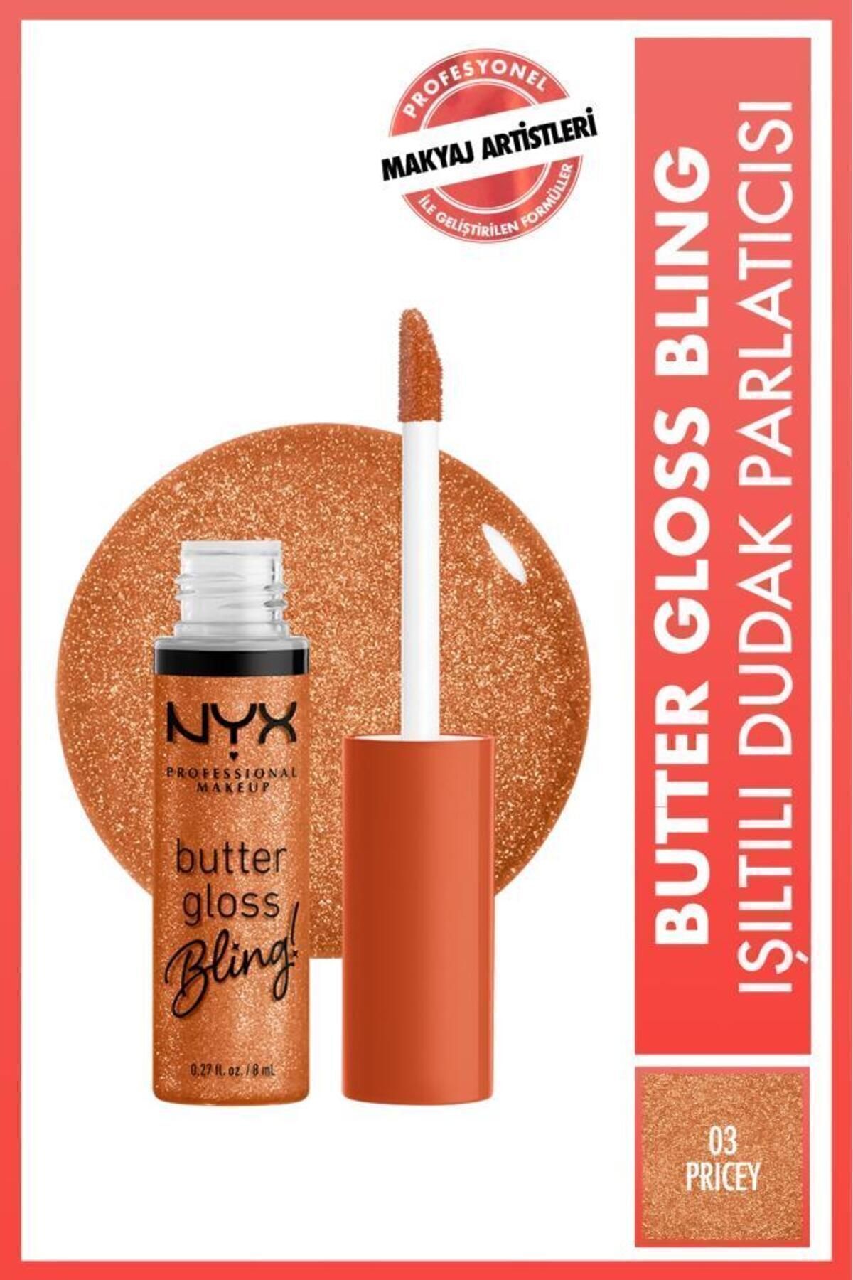 NYX Professional Makeup Butter Gloss Bling Işıltılı Dudak Parlatıcısı - 03 Pricey
