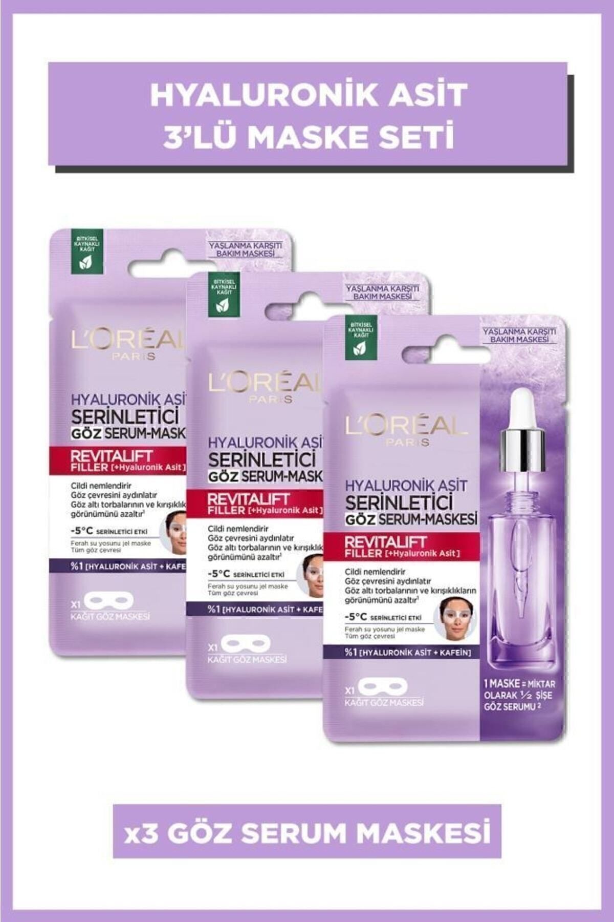 L'Oreal Paris Revitalift Filler Serinletici Göz Serum Maskesi 3'lü Set