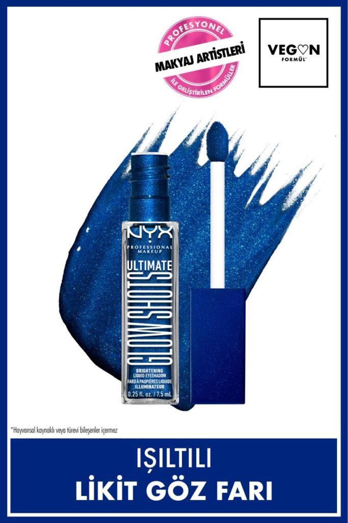 NYX Professional Makeup Ultimate Glow Shots Işıltılı Likit Göz Farı - 21 Blueberry Bank